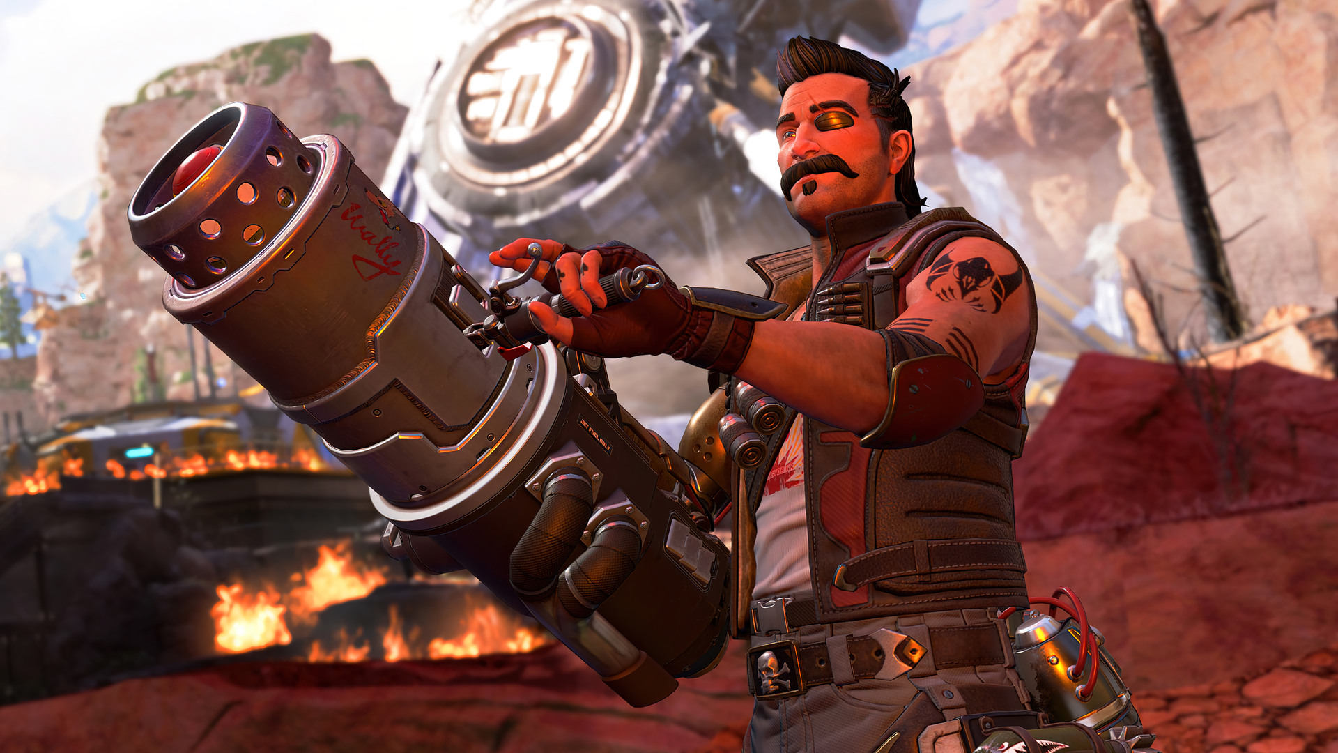 Fuse from Apex Legends holding his weapon HD Wallpaper