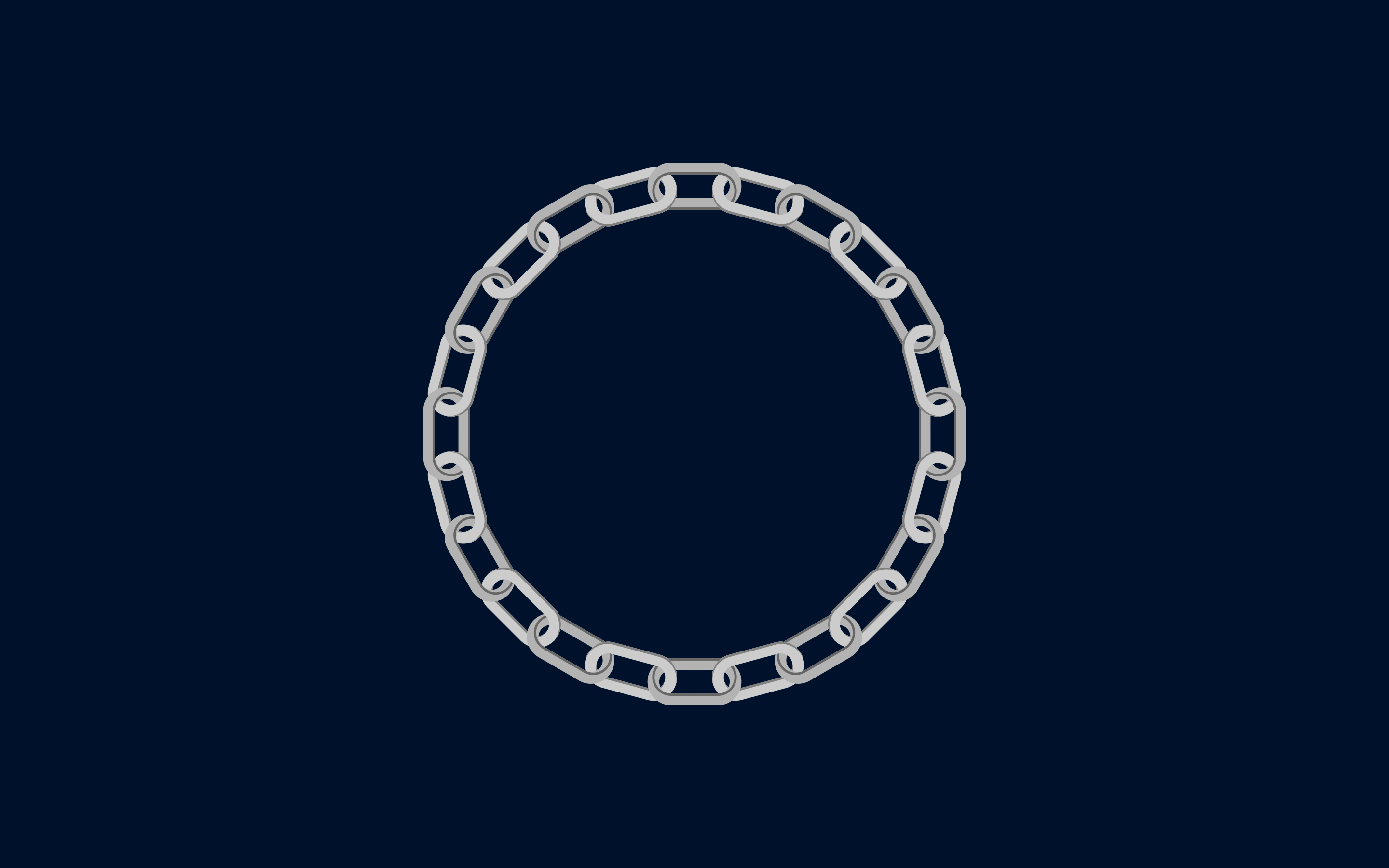 Silver chain forming a circle on a dark blue background HD Wallpaper