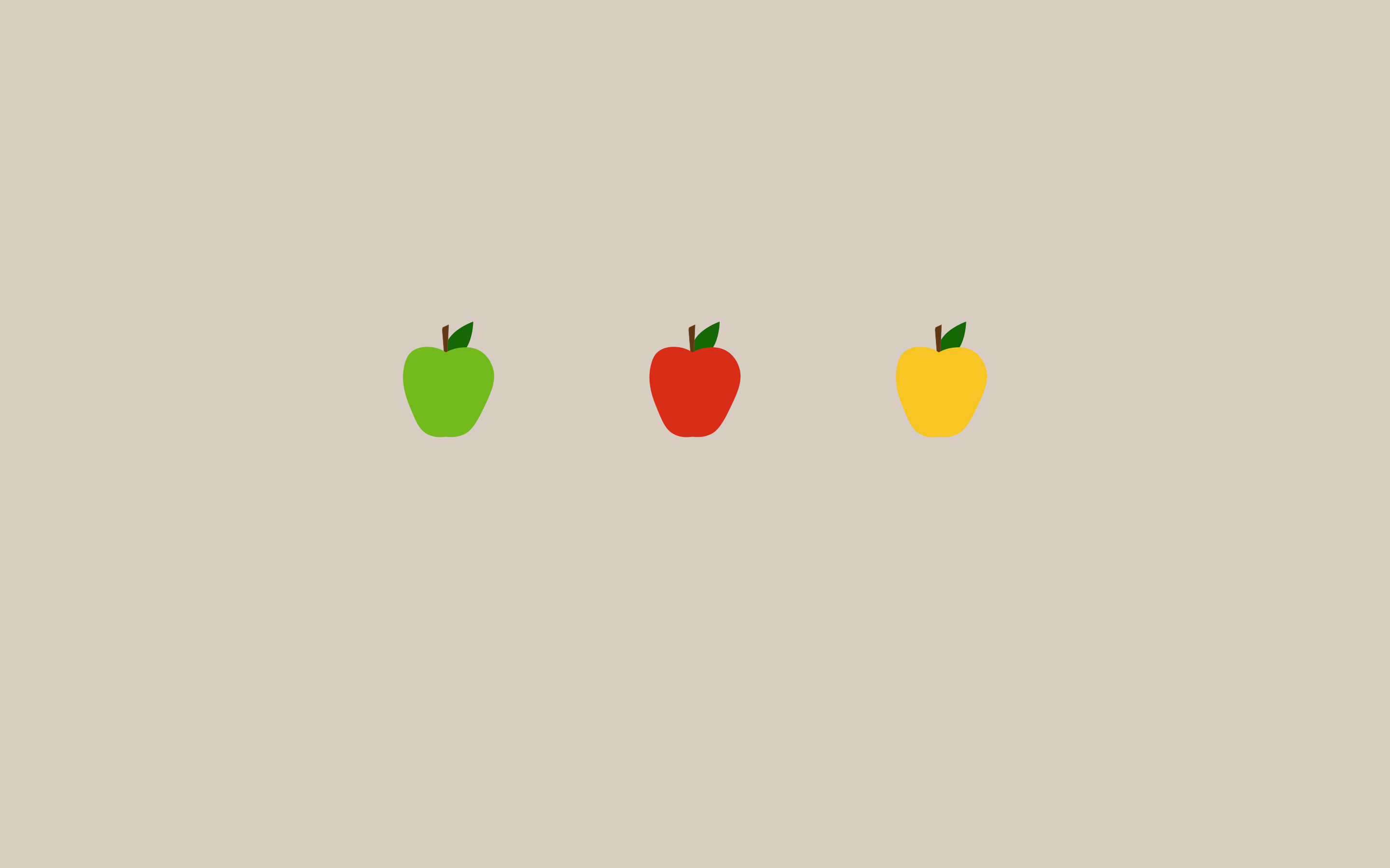 Three minimalist apples on a gray background HD Wallpaper
