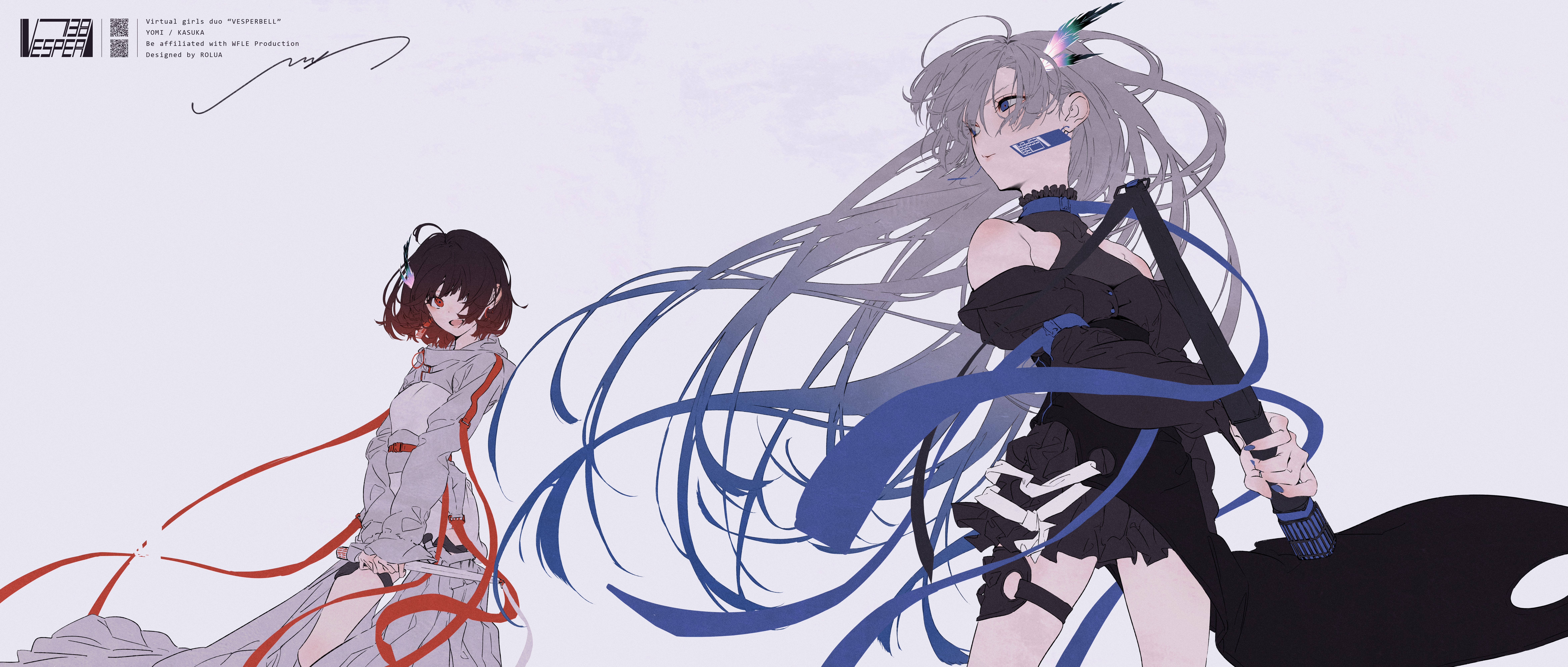 Virtual girls duo "VESPERBELL" HD Wallpaper