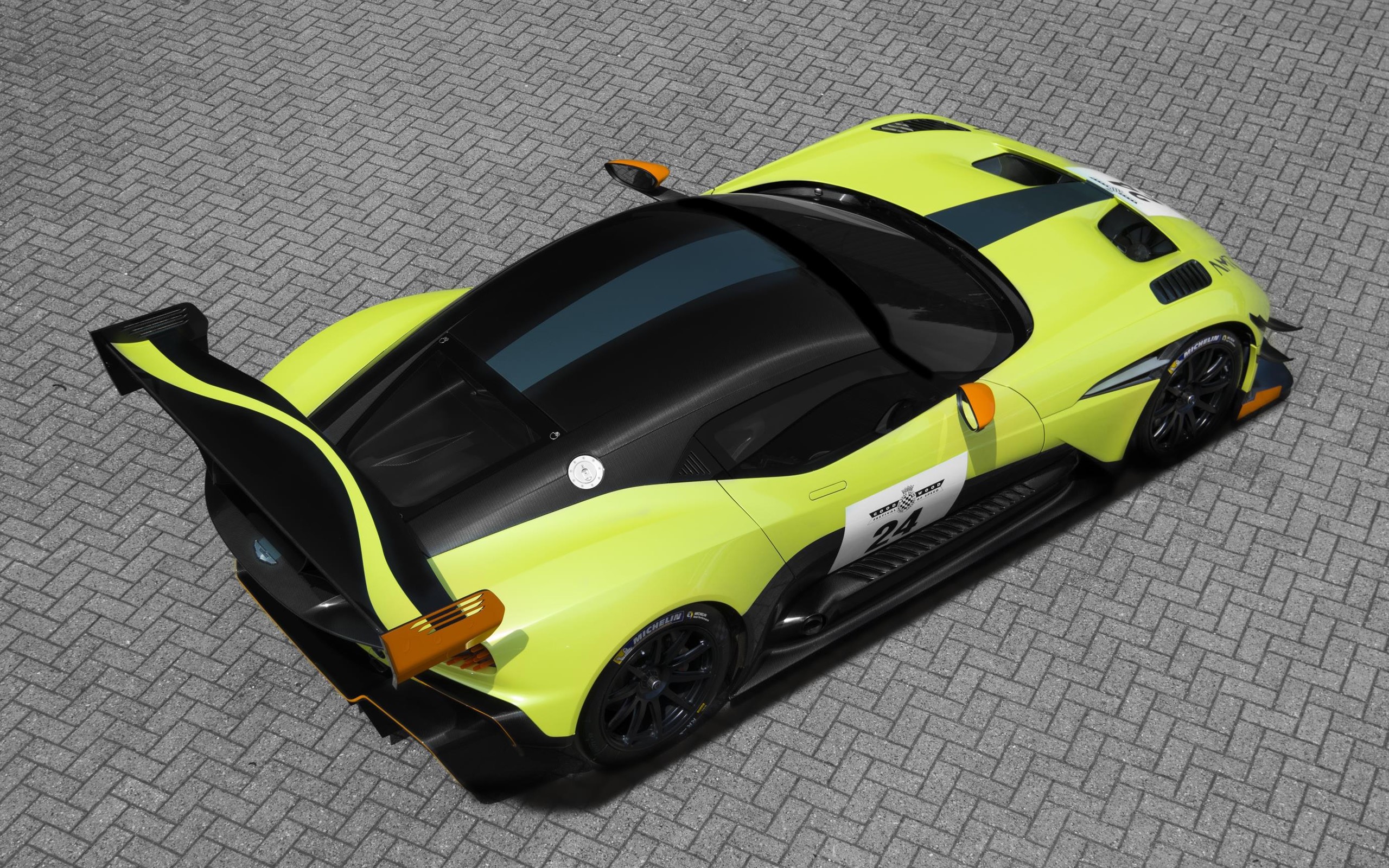 Aston Martin Vulcan race car with green and black livery HD Wallpaper