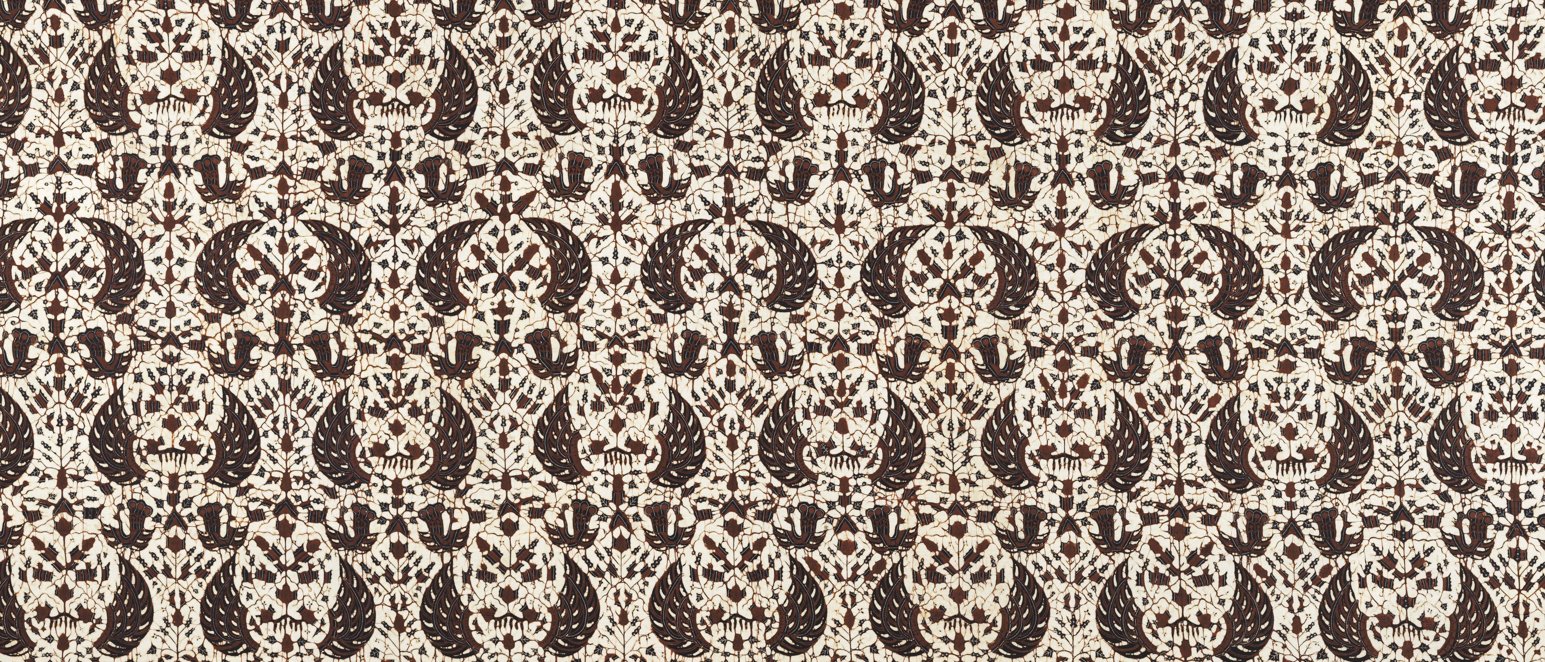Brown and white batik fabric pattern HD Wallpaper