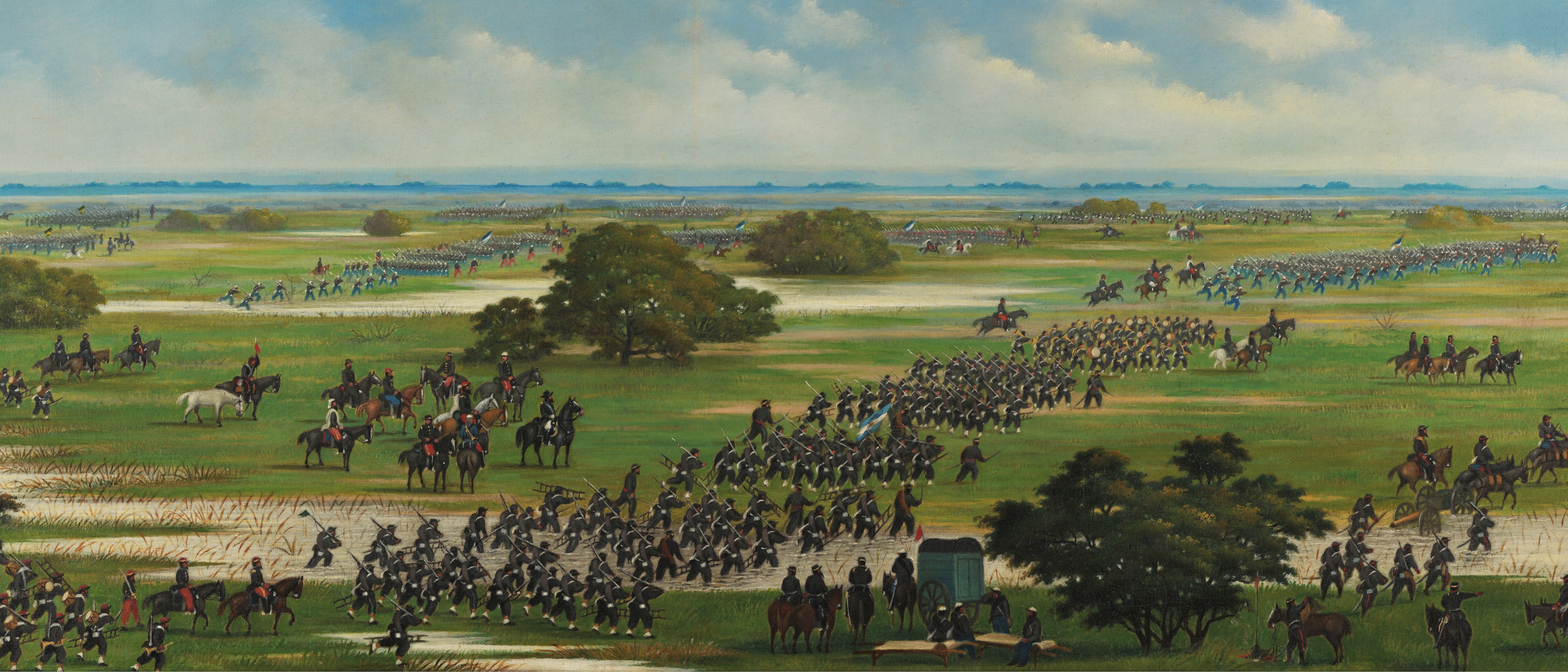 4K Ultrawide Oil Painting of a Battle Scene HD Wallpaper