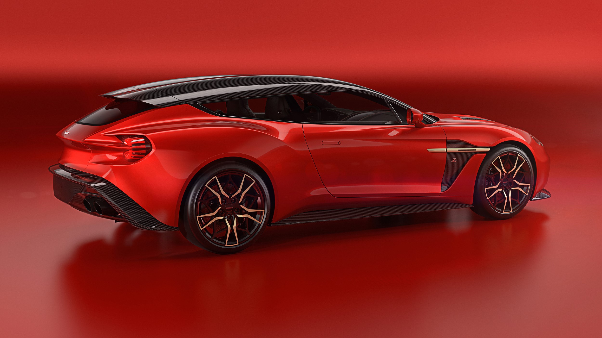 Red Aston Martin Vanquish Zagato Shooting Brake HD Wallpaper