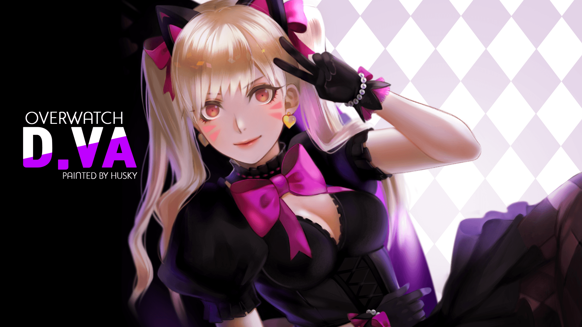 D.Va from Overwatch painted by Husky HD Wallpaper