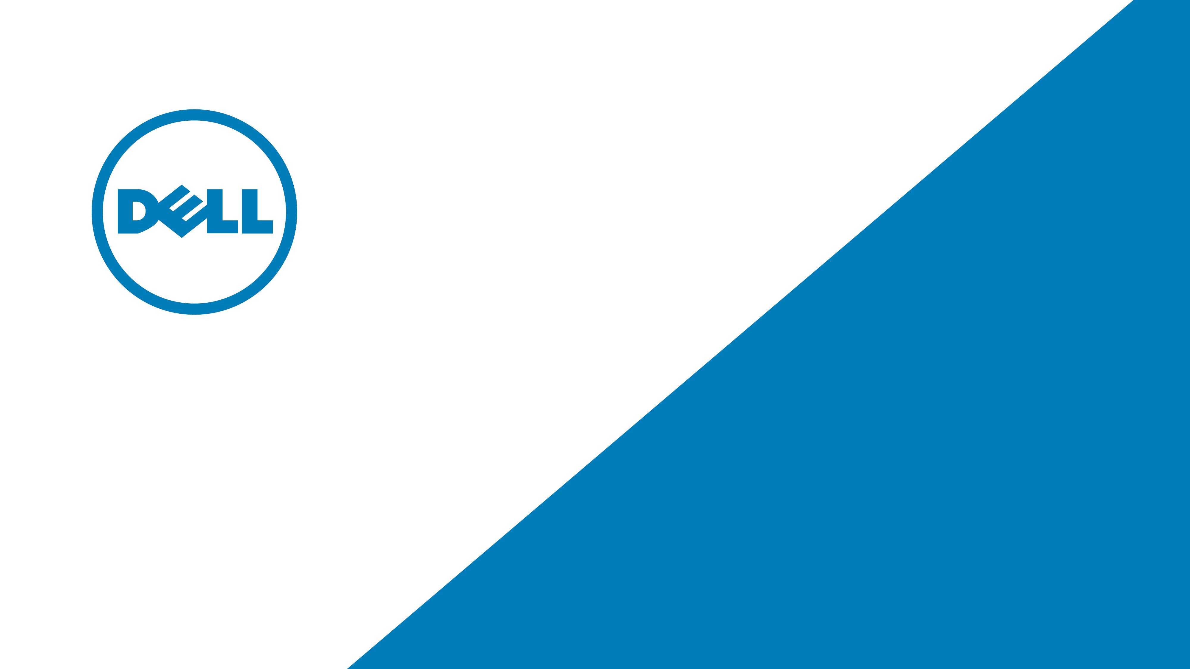 Dell logo on a white and blue background HD Wallpaper