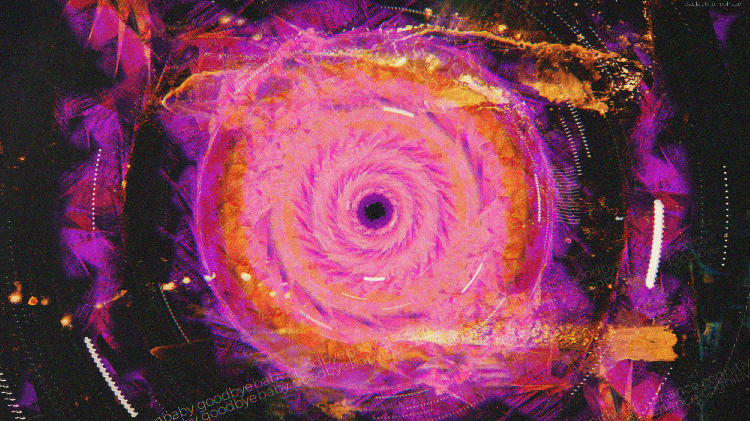 Abstract Glitch Art with Spiral Vortex HD Wallpaper