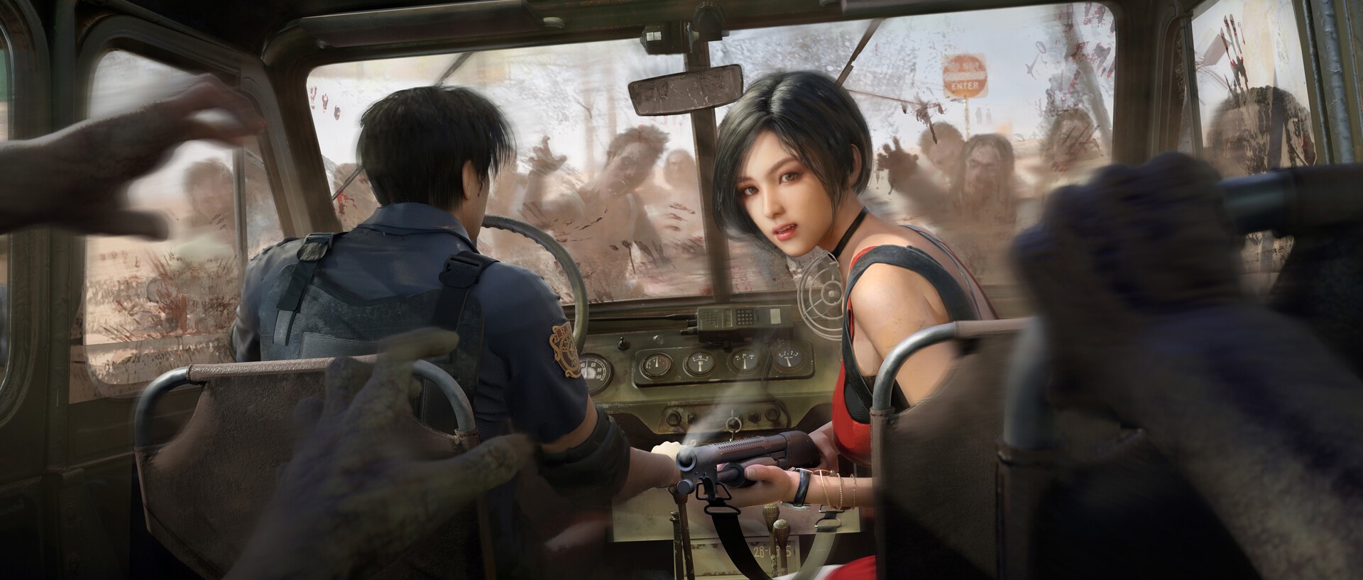 Ada Wong and Leon S. Kennedy in Resident Evil HD Wallpaper