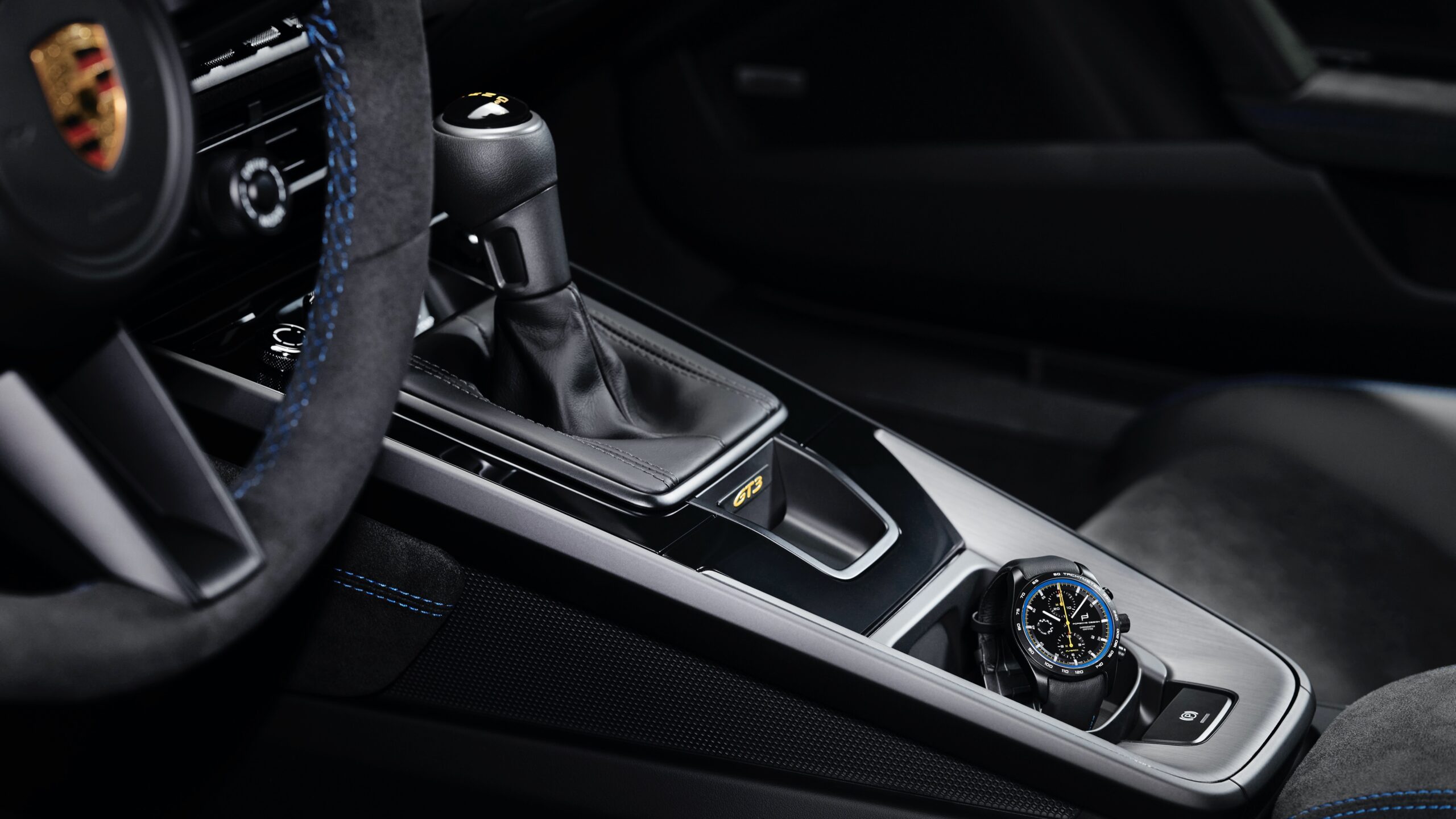 Porsche 911 GT3 (992) Interior with Watch HD Wallpaper