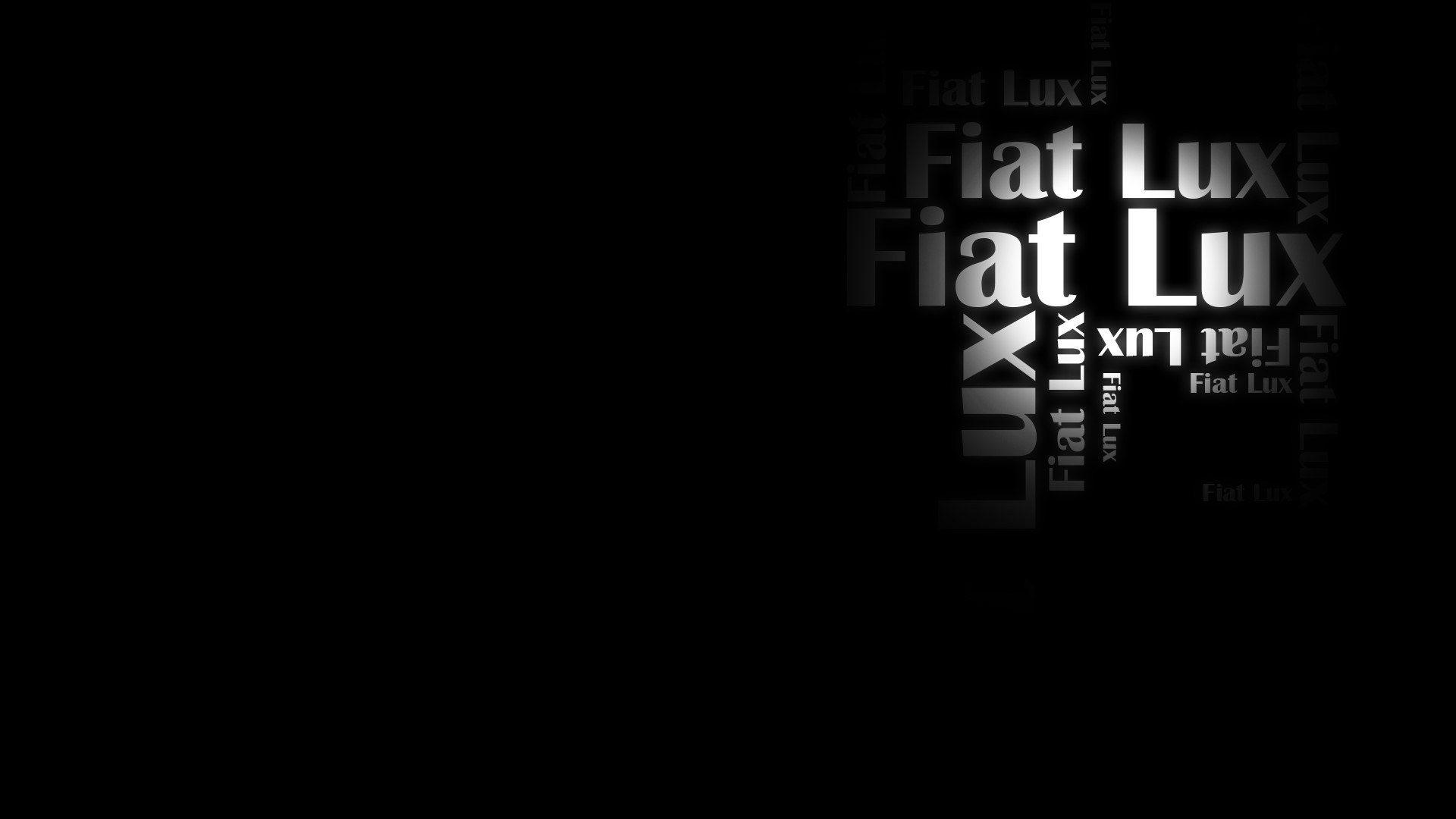 Fiat Lux text collage on black background HD Wallpaper