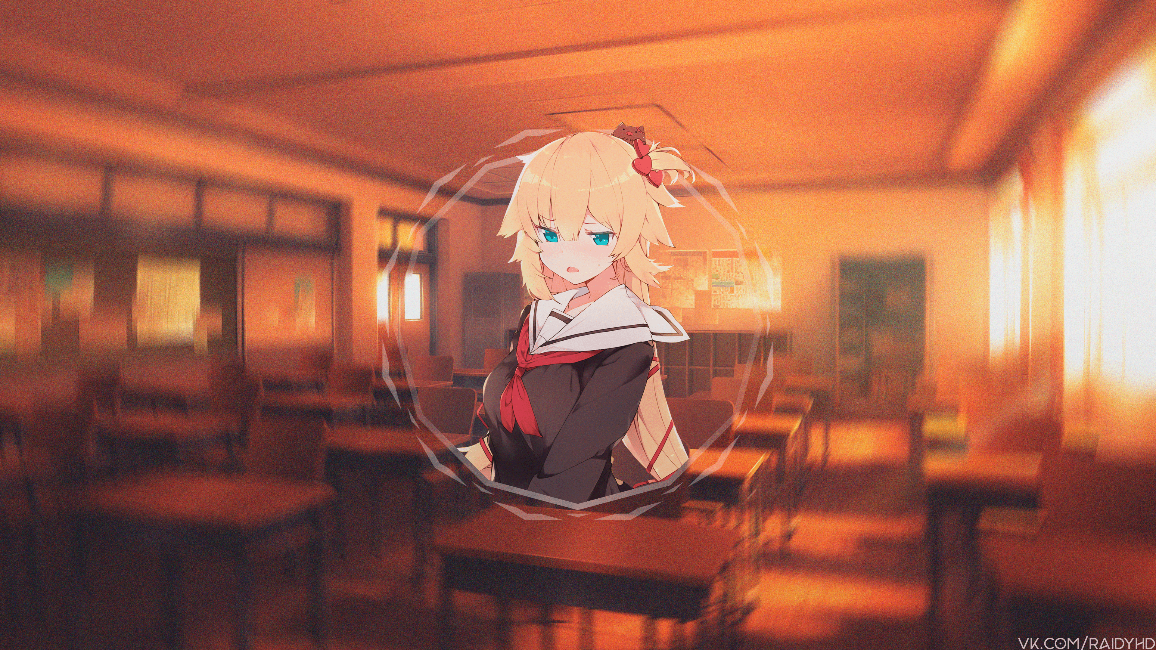 4K Akai Haato from Hololive in classroom HD Wallpaper