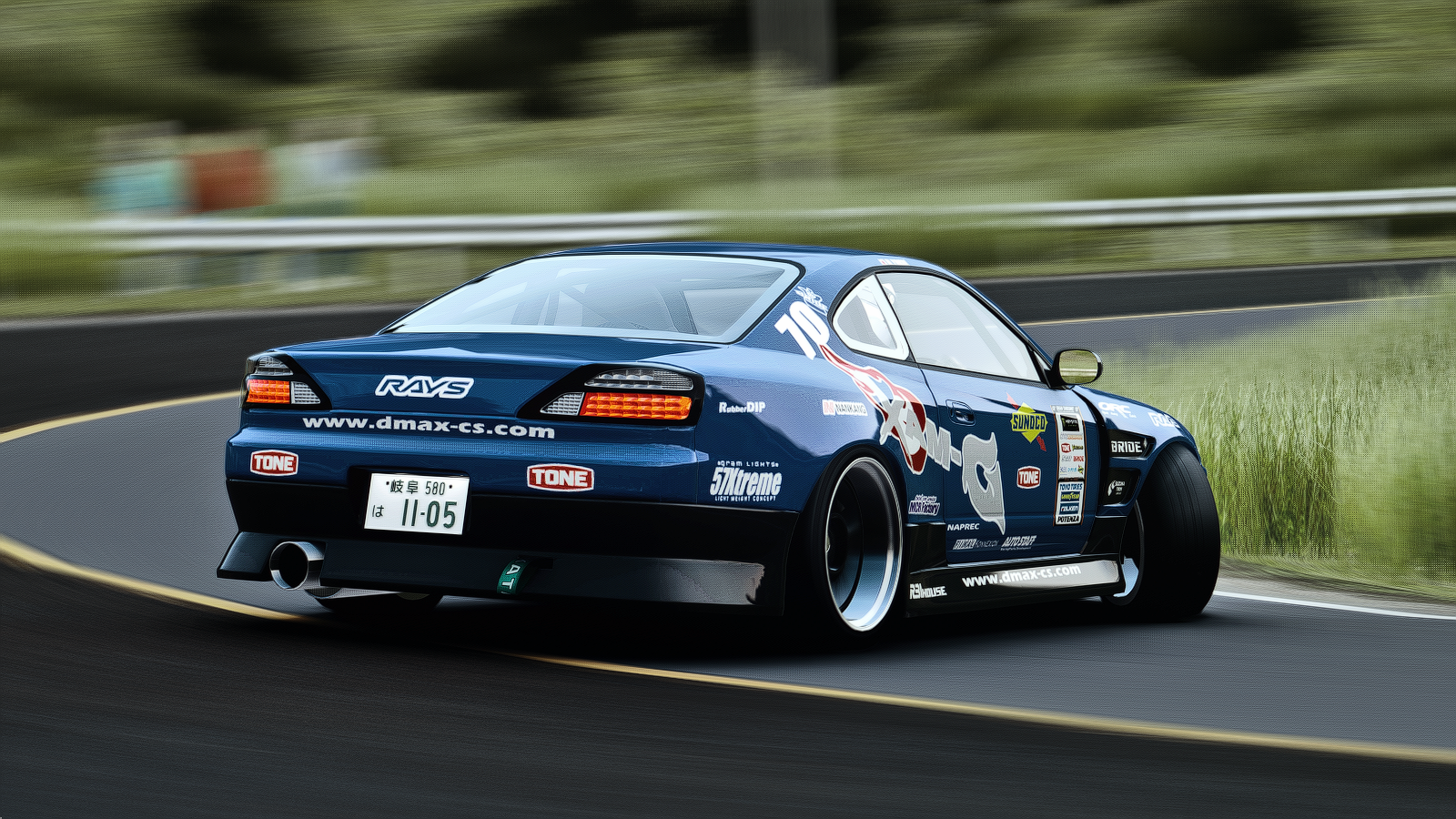 Nissan Silvia S15 drifting on a race track HD Wallpaper