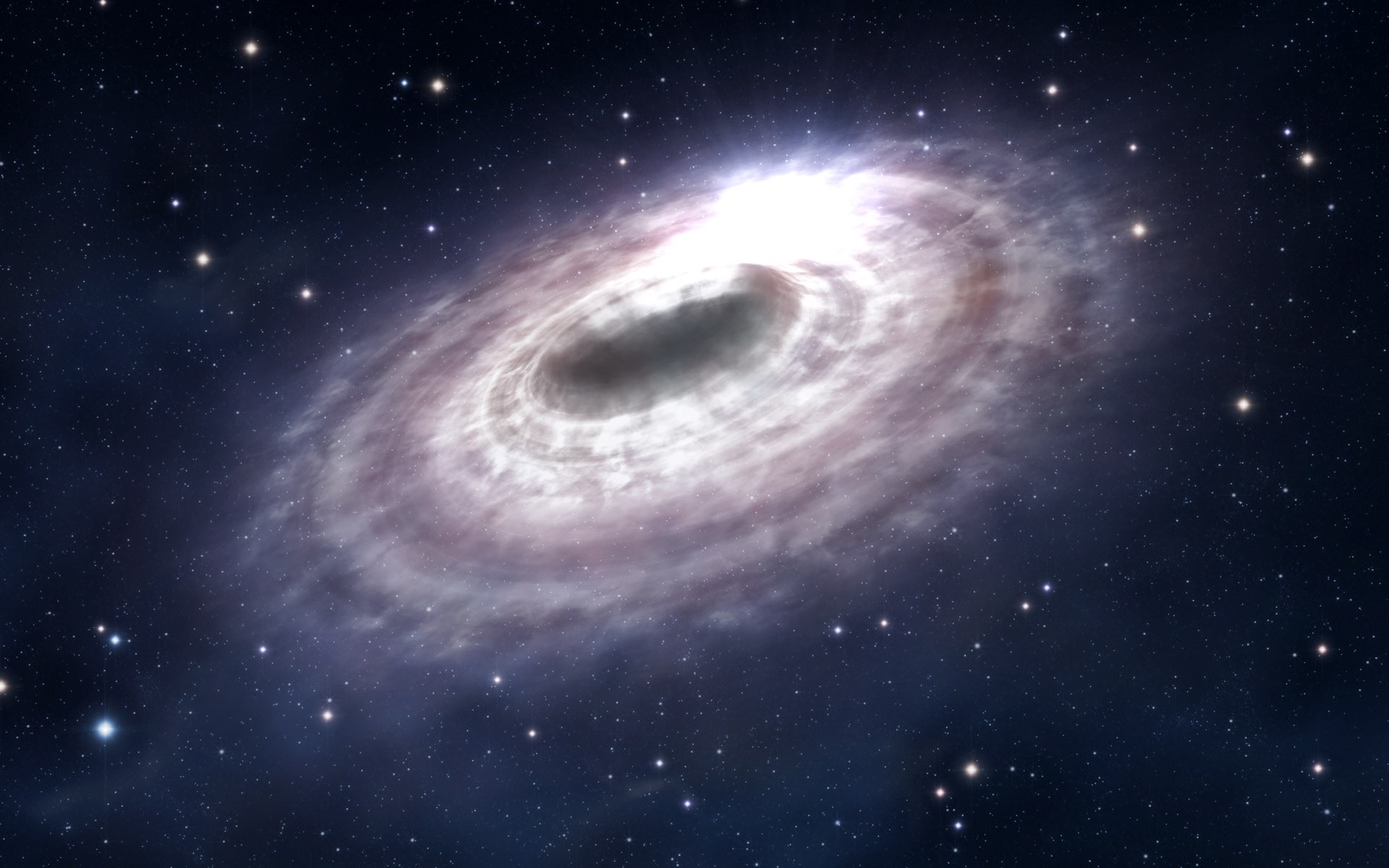 Black hole with accretion disk in space HD Wallpaper