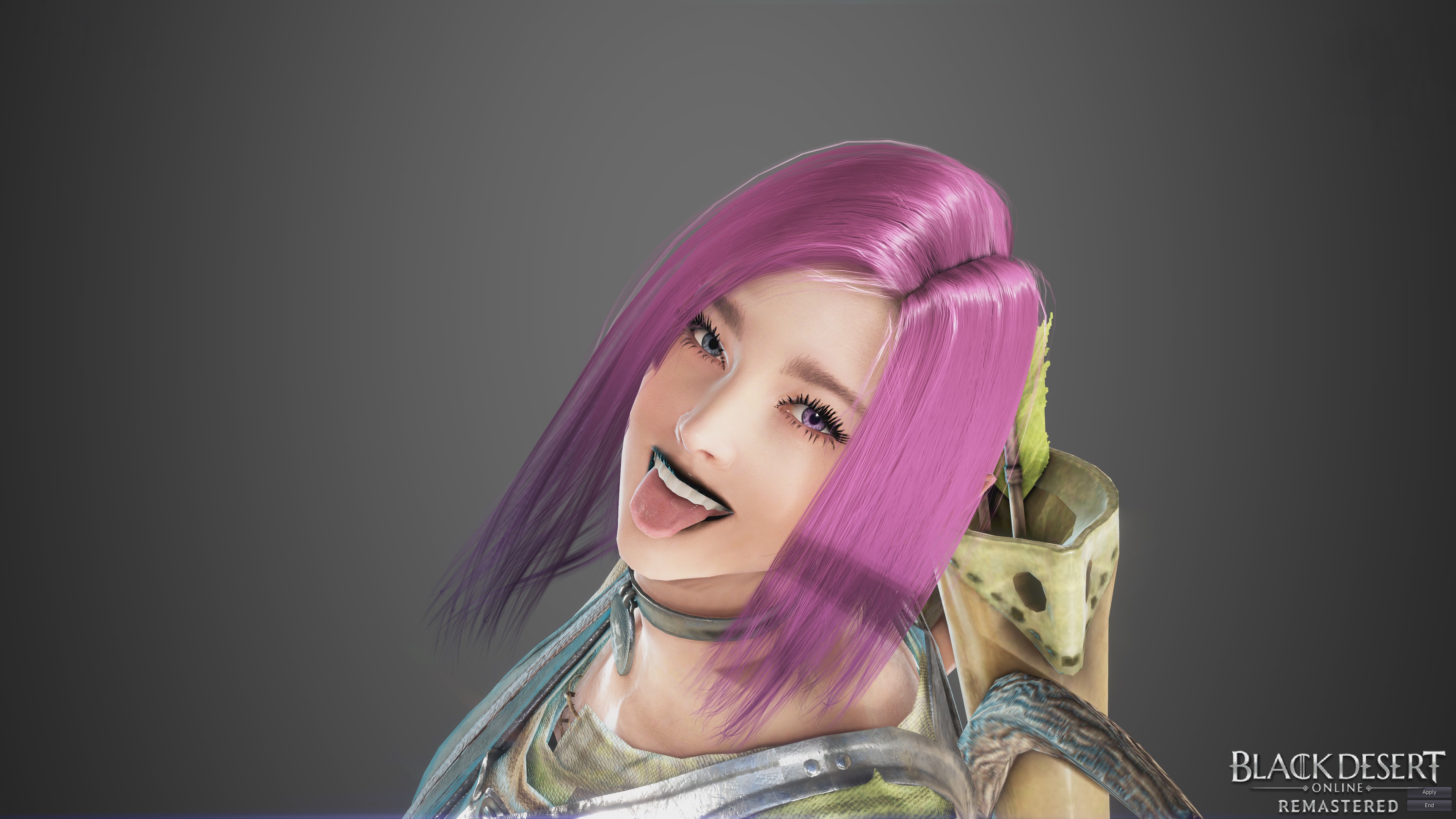 Black Desert Online Remastered Character with Pink Hair HD Wallpaper