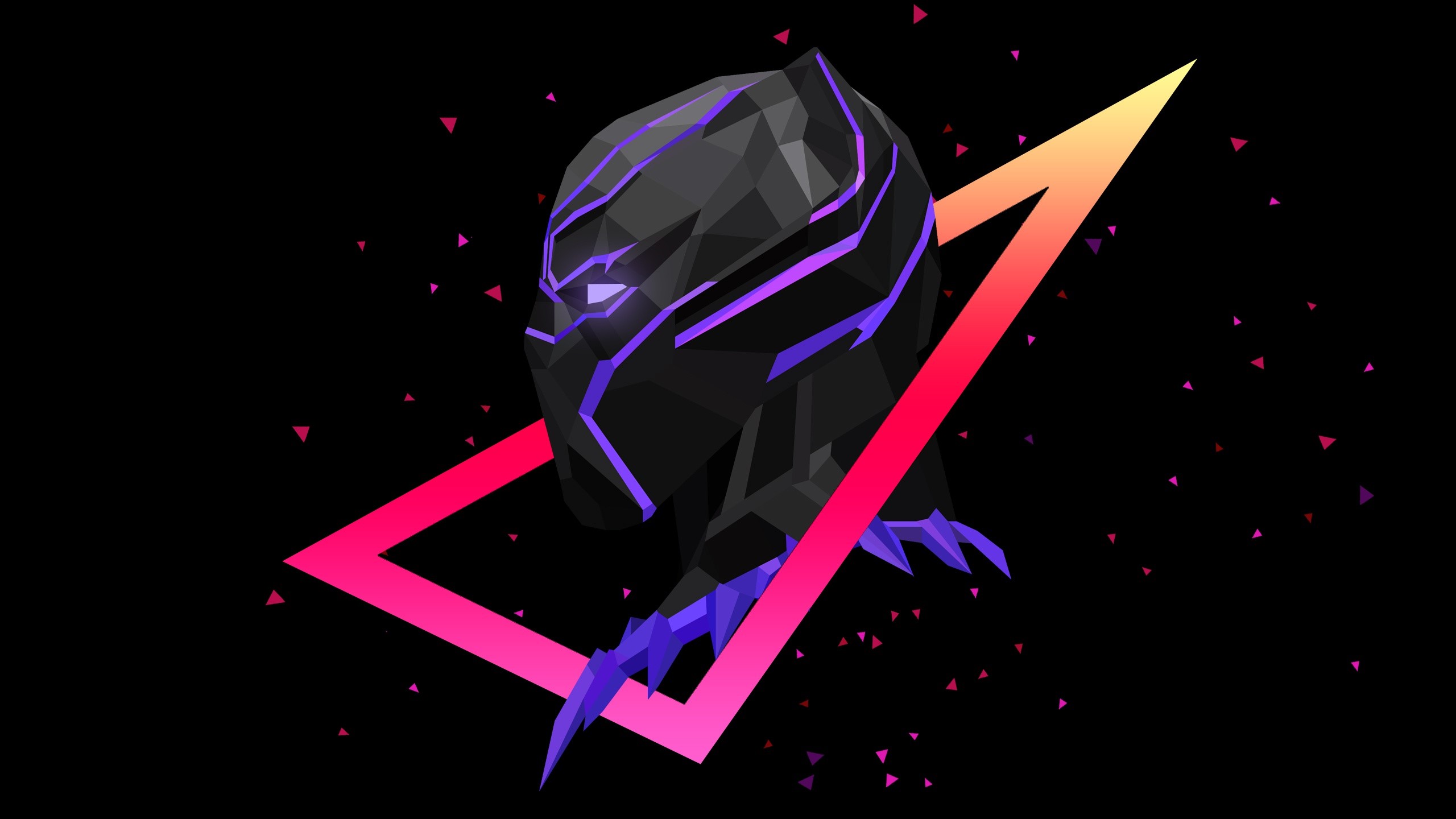 Black Panther Low Poly Artwork HD Wallpaper