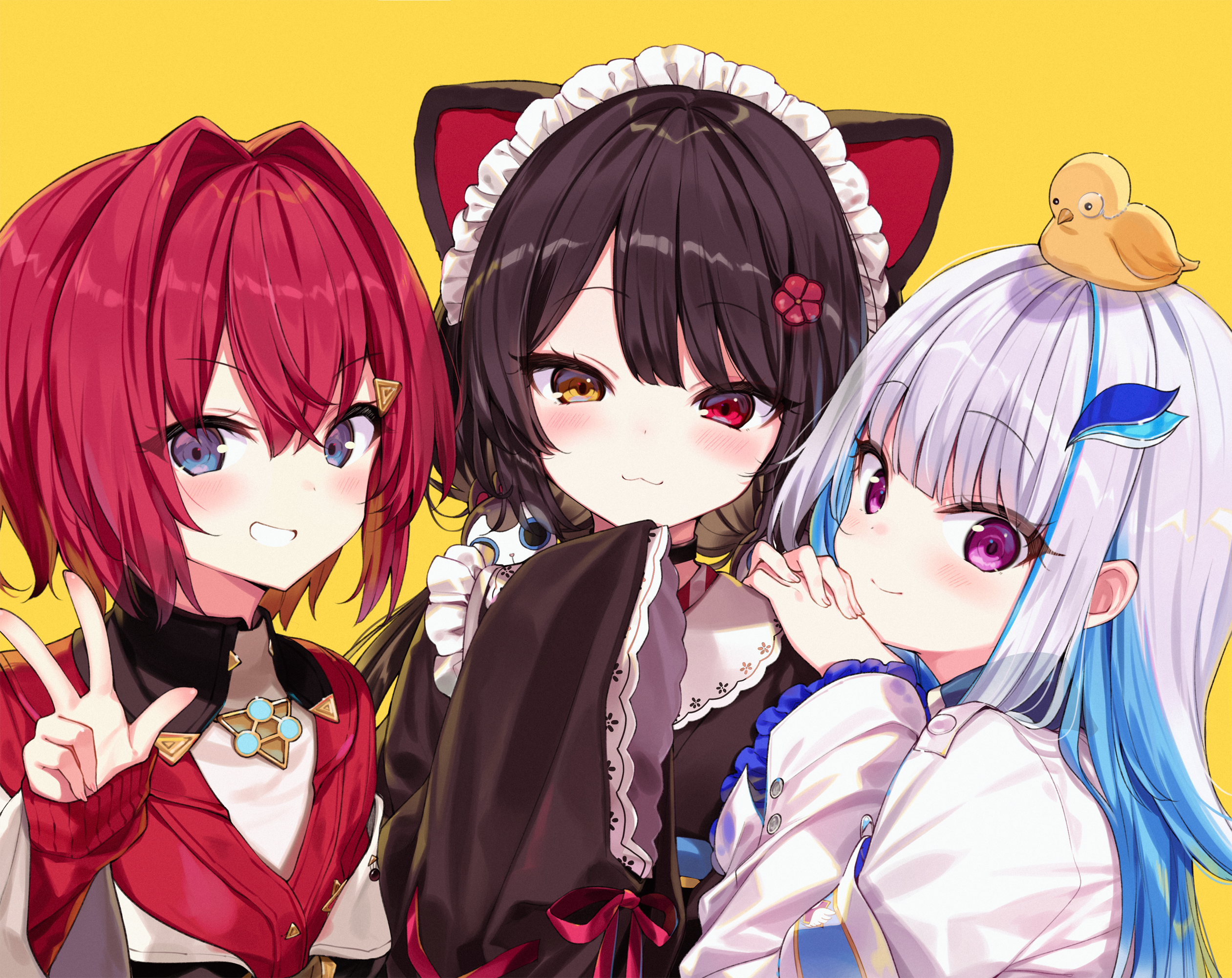 Ange Katrina, Lize Helesta, and Shinoba from Nijisanji HD Wallpaper
