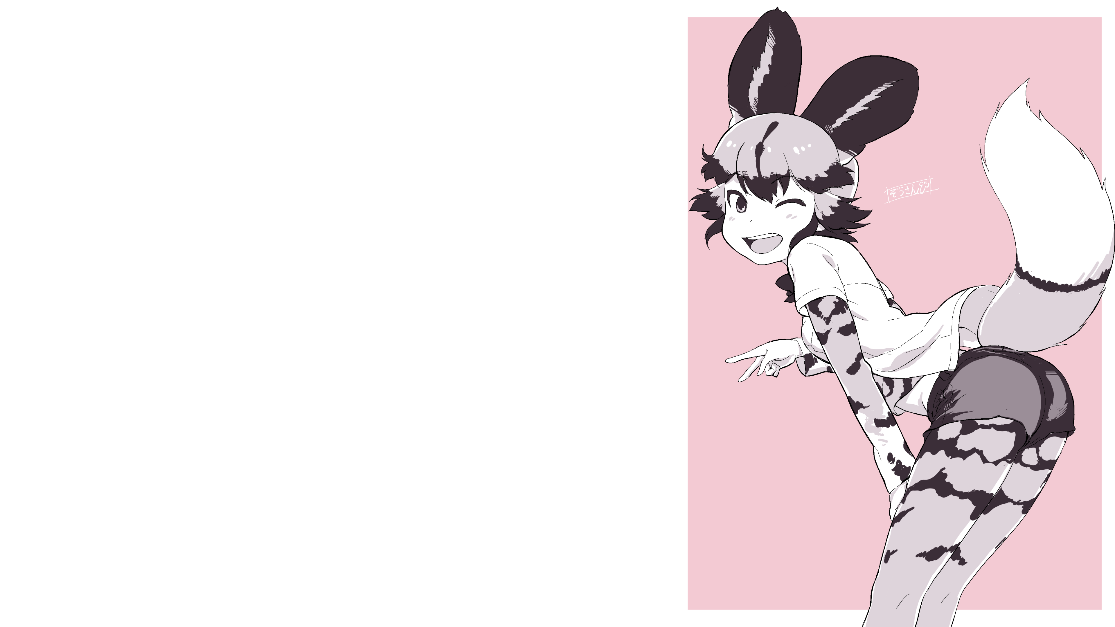 Anime girl with dog ears and tail HD Wallpaper