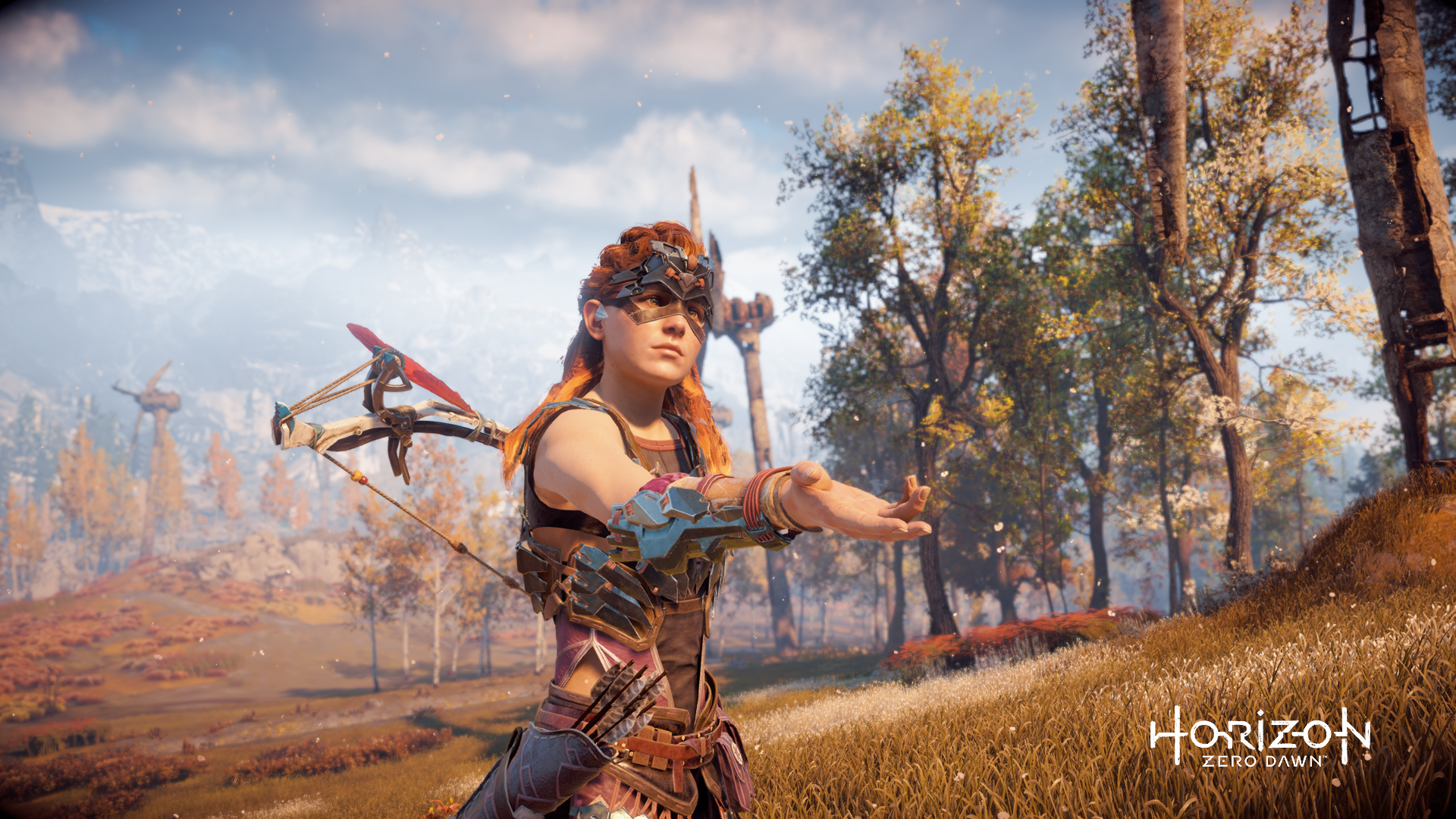 Aloy from Horizon Zero Dawn with a bow HD Wallpaper
