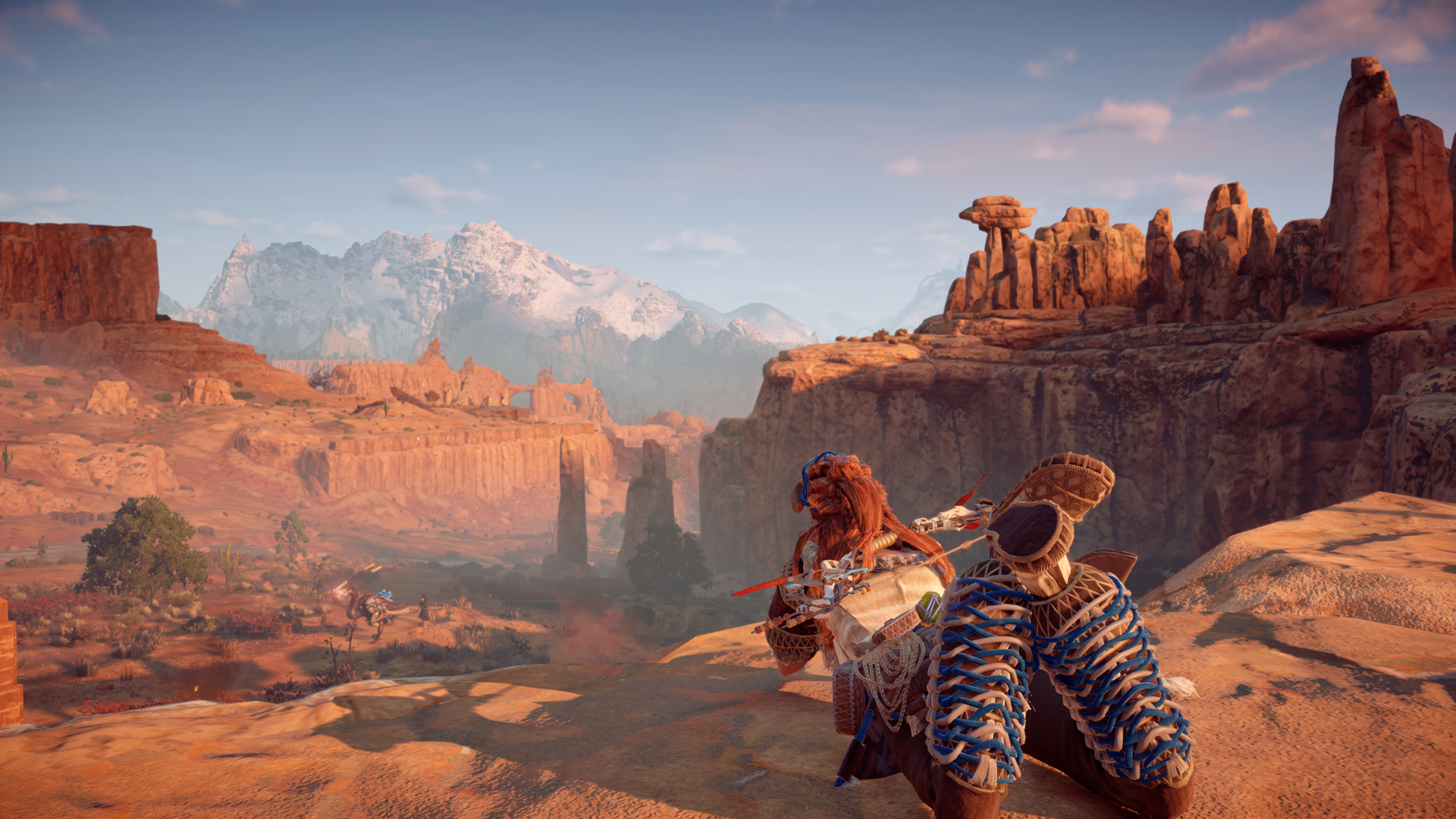 Aloy from Horizon: Zero Dawn in a desert landscape HD Wallpaper