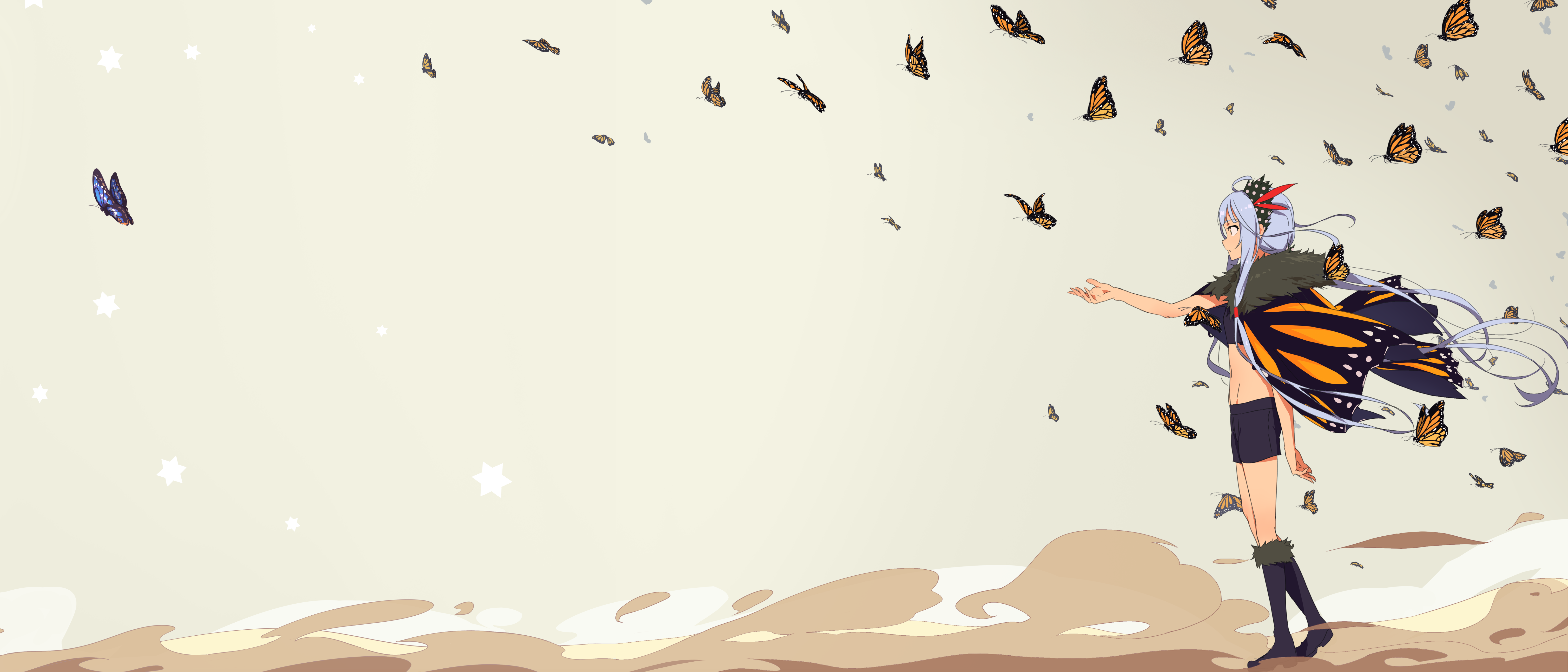 4K Xingchen from Vocaloid with Butterflies HD Wallpaper