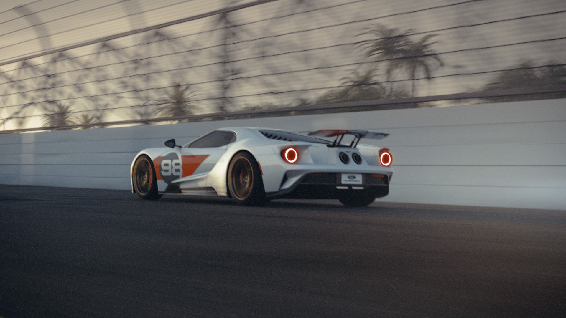Ford GT Mk II race car on a track HD Wallpaper