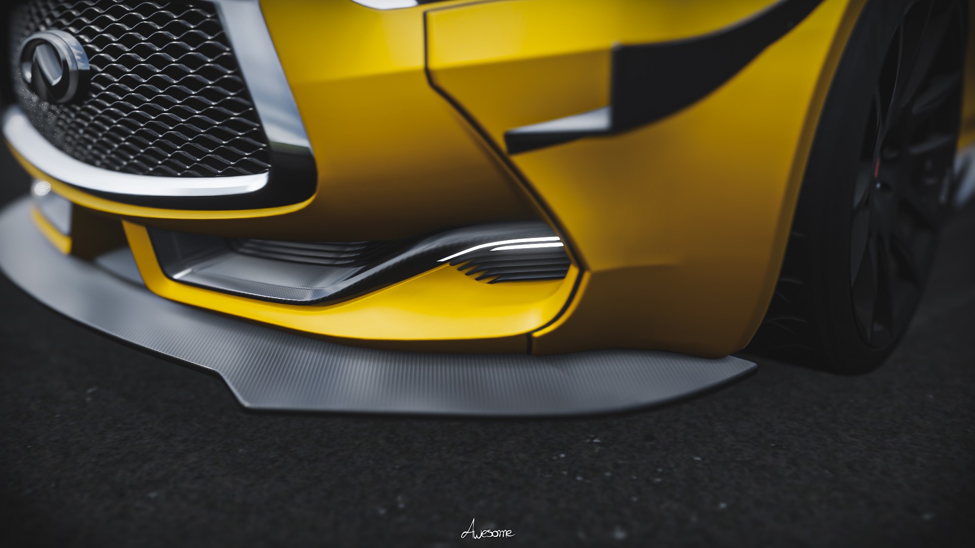 2015 Infiniti Q60 Coupe front bumper and splitter HD Wallpaper