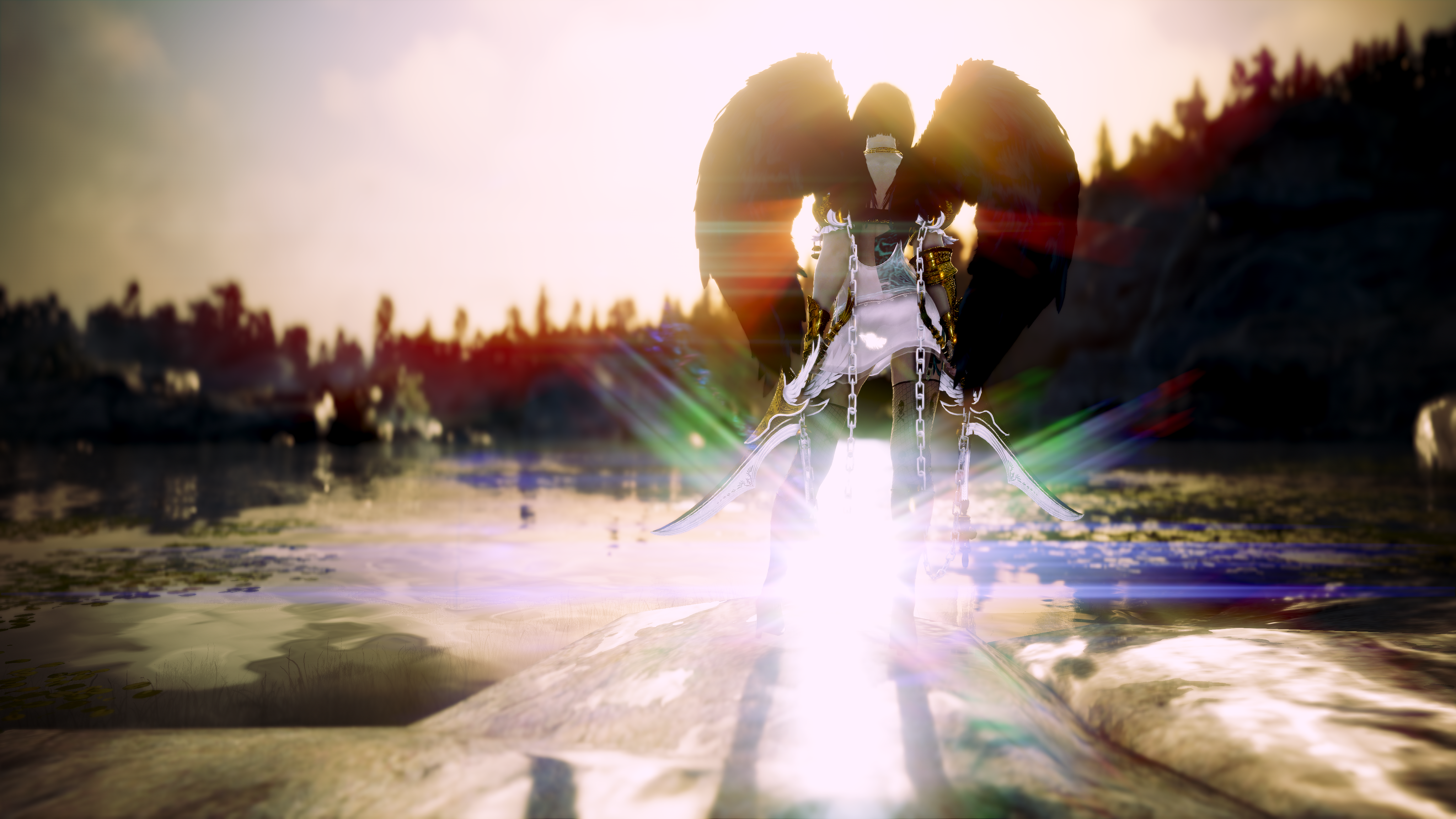 Lahn from Black Desert Online with wings HD Wallpaper