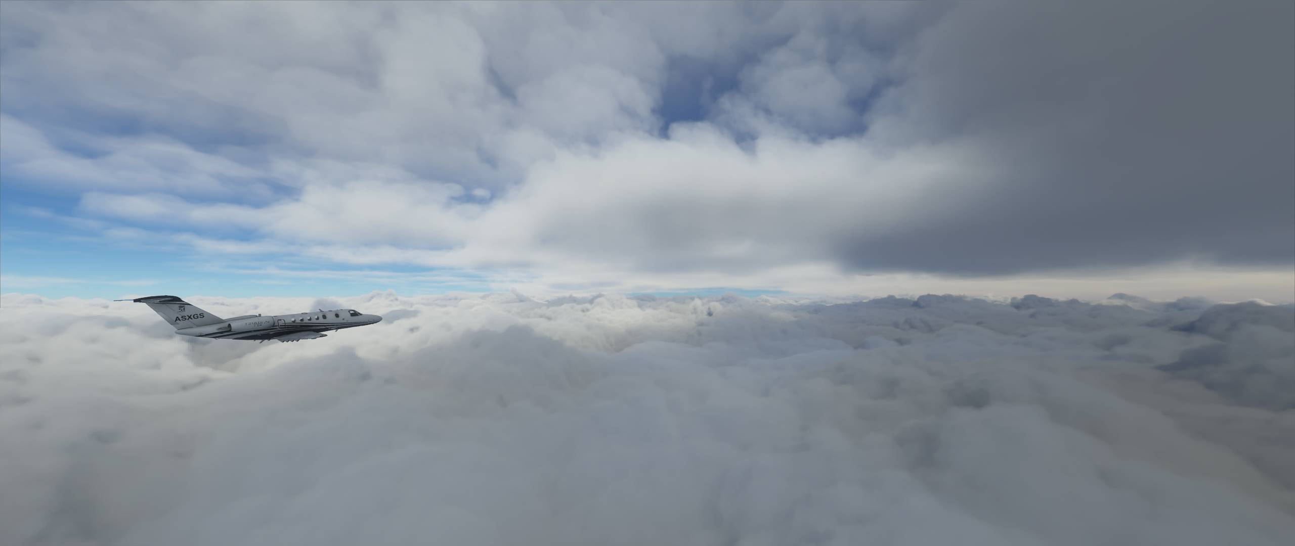 Cessna flying above clouds in Microsoft Flight Simulator HD Wallpaper