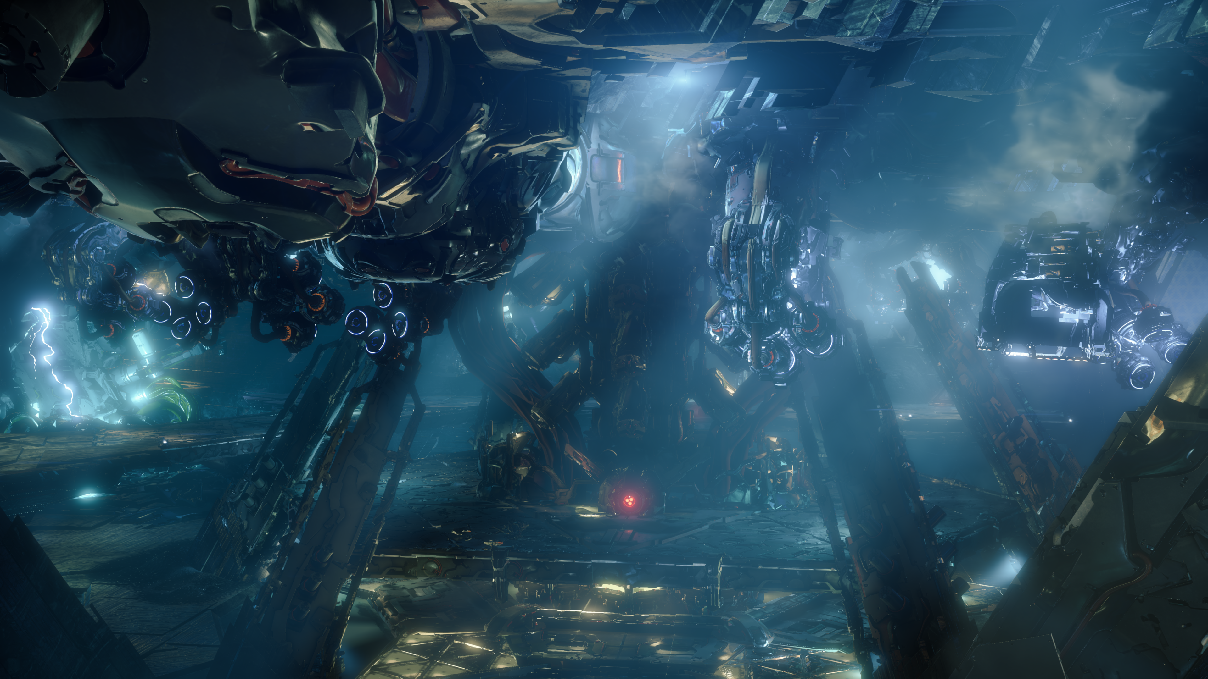 Robotic interior of a Horizon Zero Dawn vault HD Wallpaper