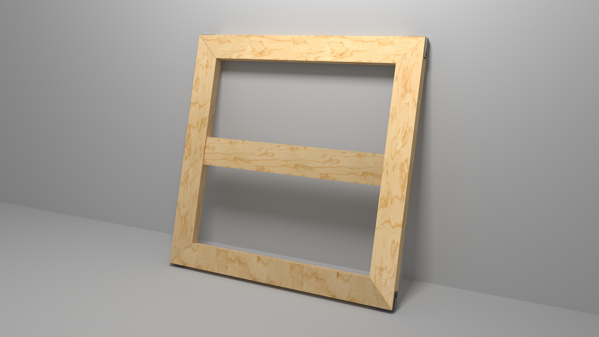 Wooden frame leaning against a gray wall HD Wallpaper