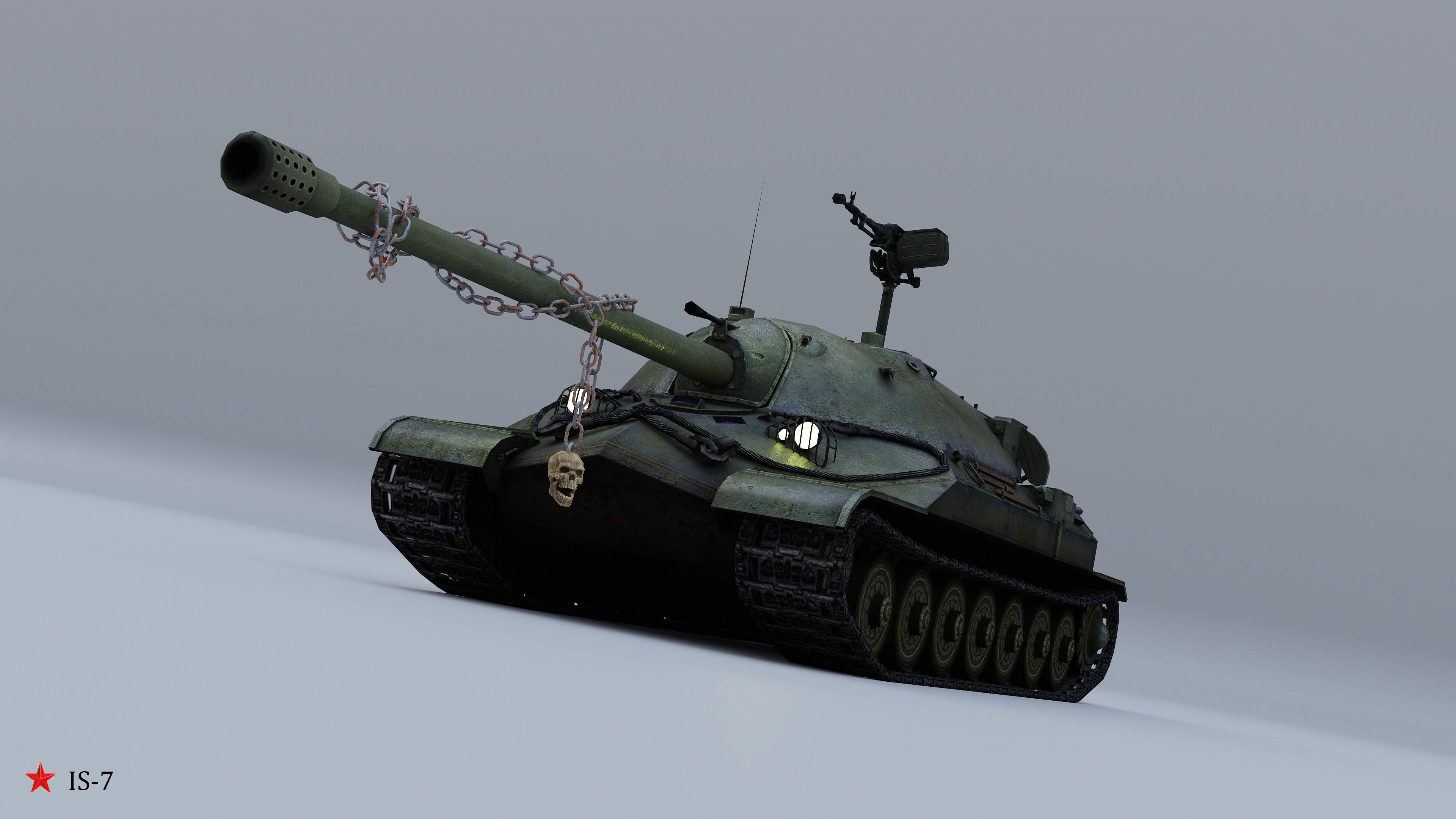 IS-7 Tank with Skull and Chains HD Wallpaper