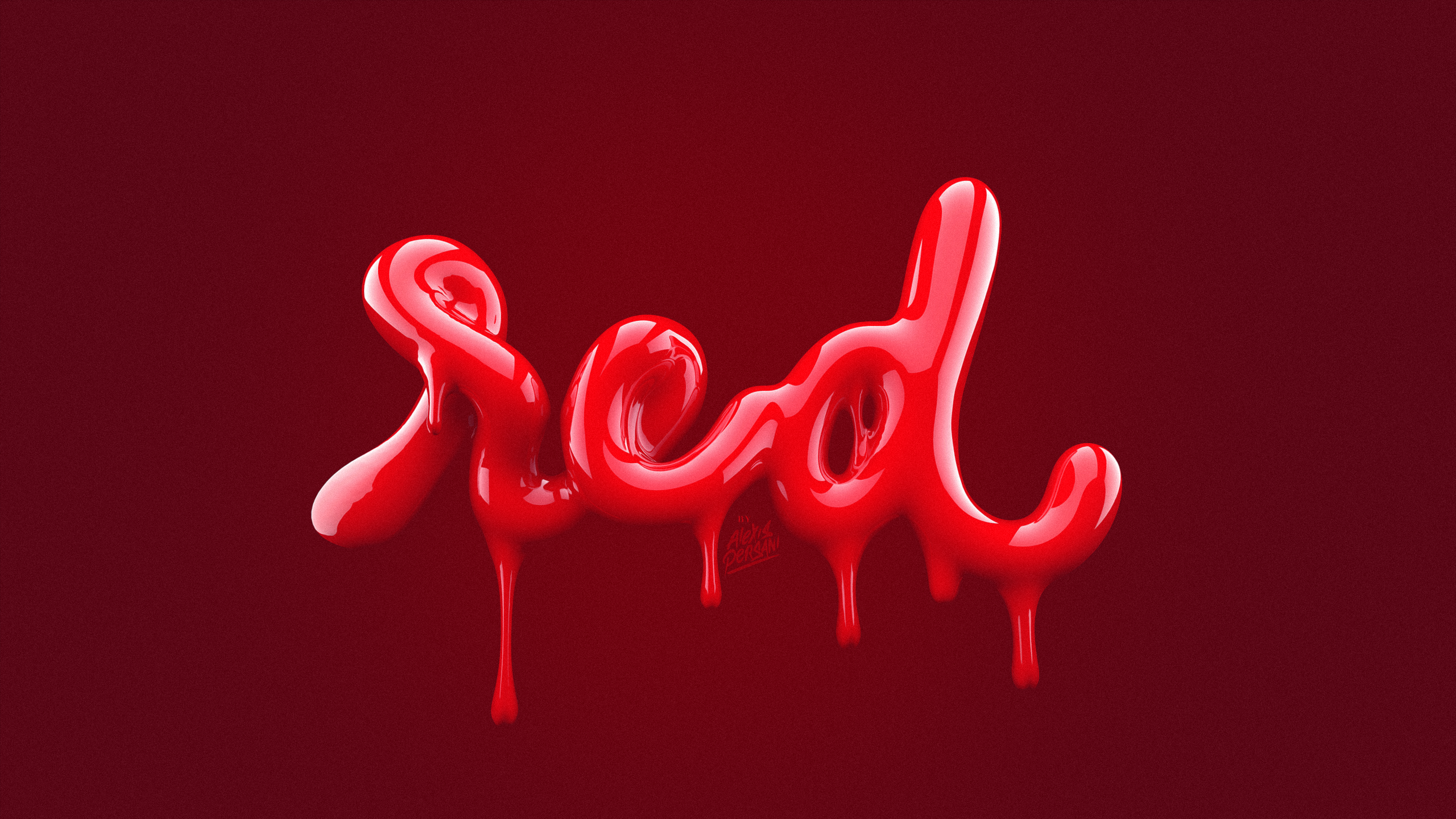 Red text by Alexis Persani HD Wallpaper