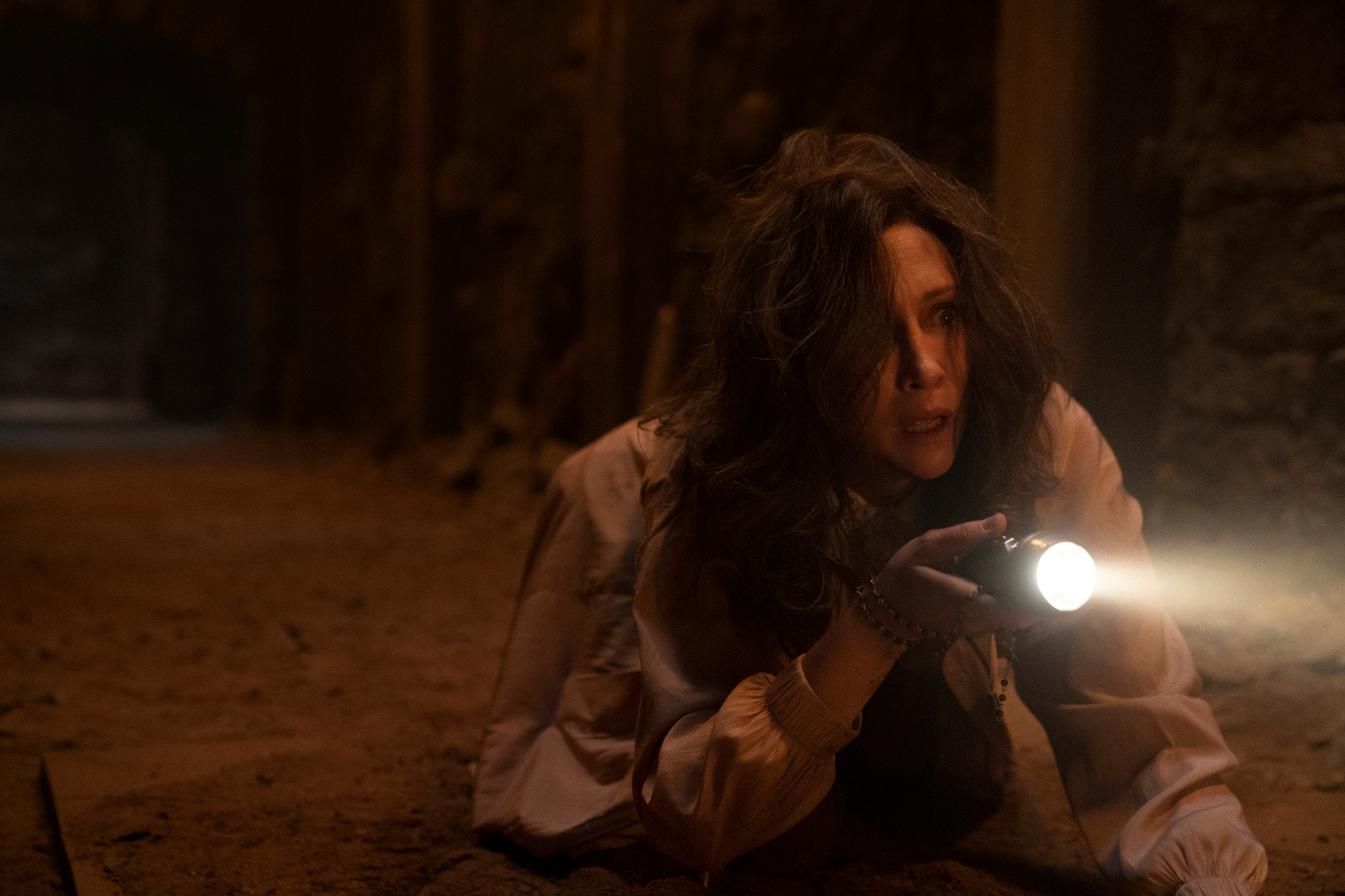Vera Farmiga as Lorraine Warren in a dark tunnel HD Wallpaper