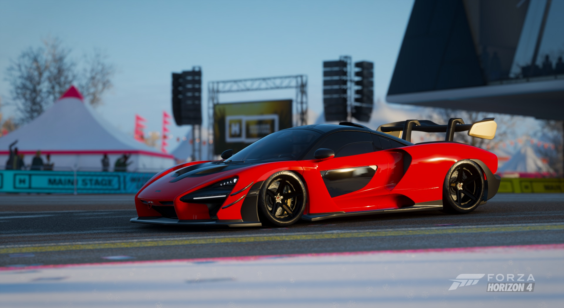 Red McLaren Senna car in Forza Horizon 4 HD Wallpaper