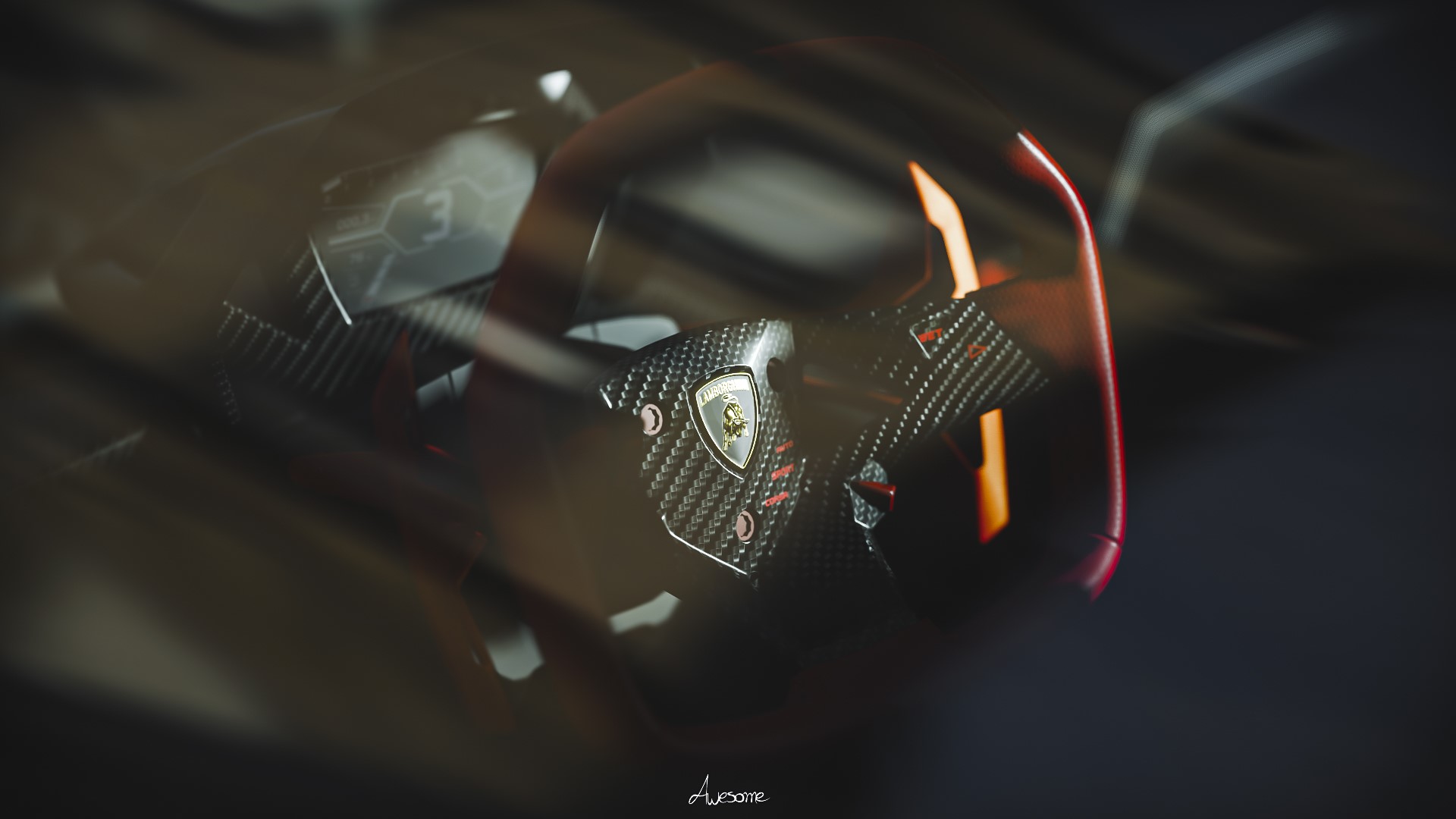 Lamborghini Sesto Elemento steering wheel in Forza Horizon 4 HD Wallpaper