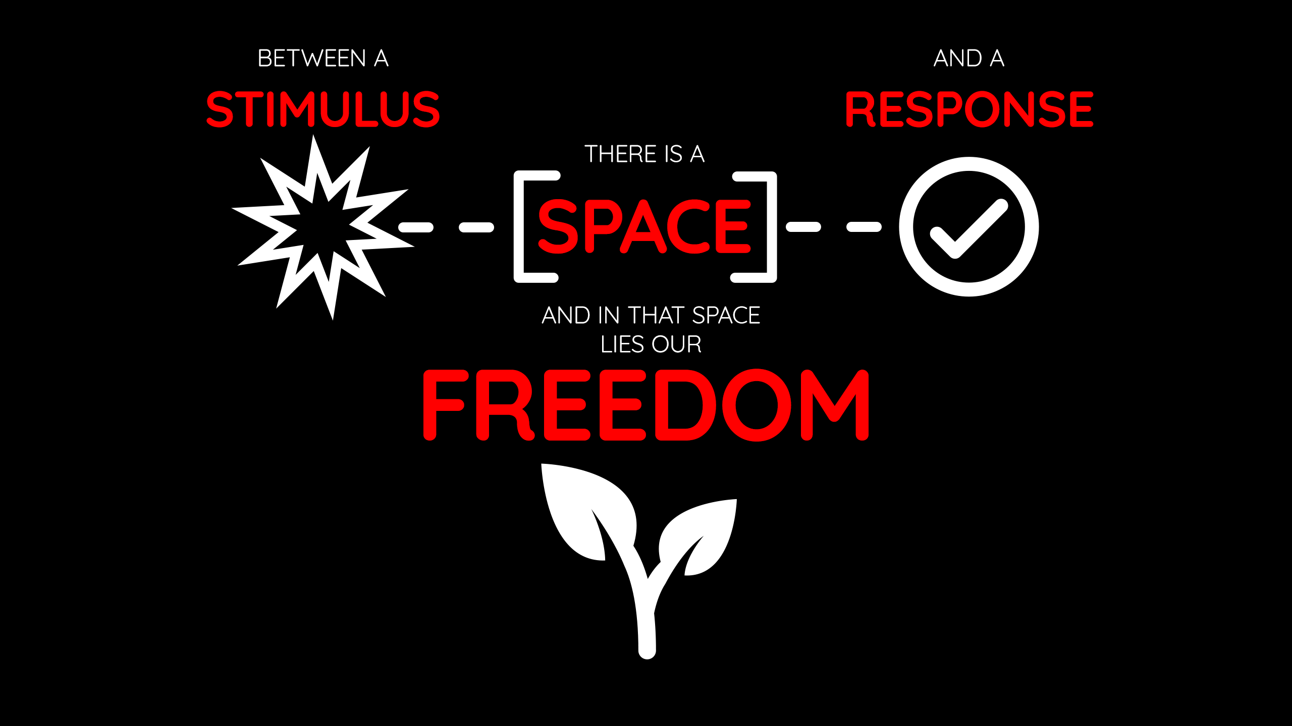 Stimulus, Space, Response, and Freedom Quote HD Wallpaper