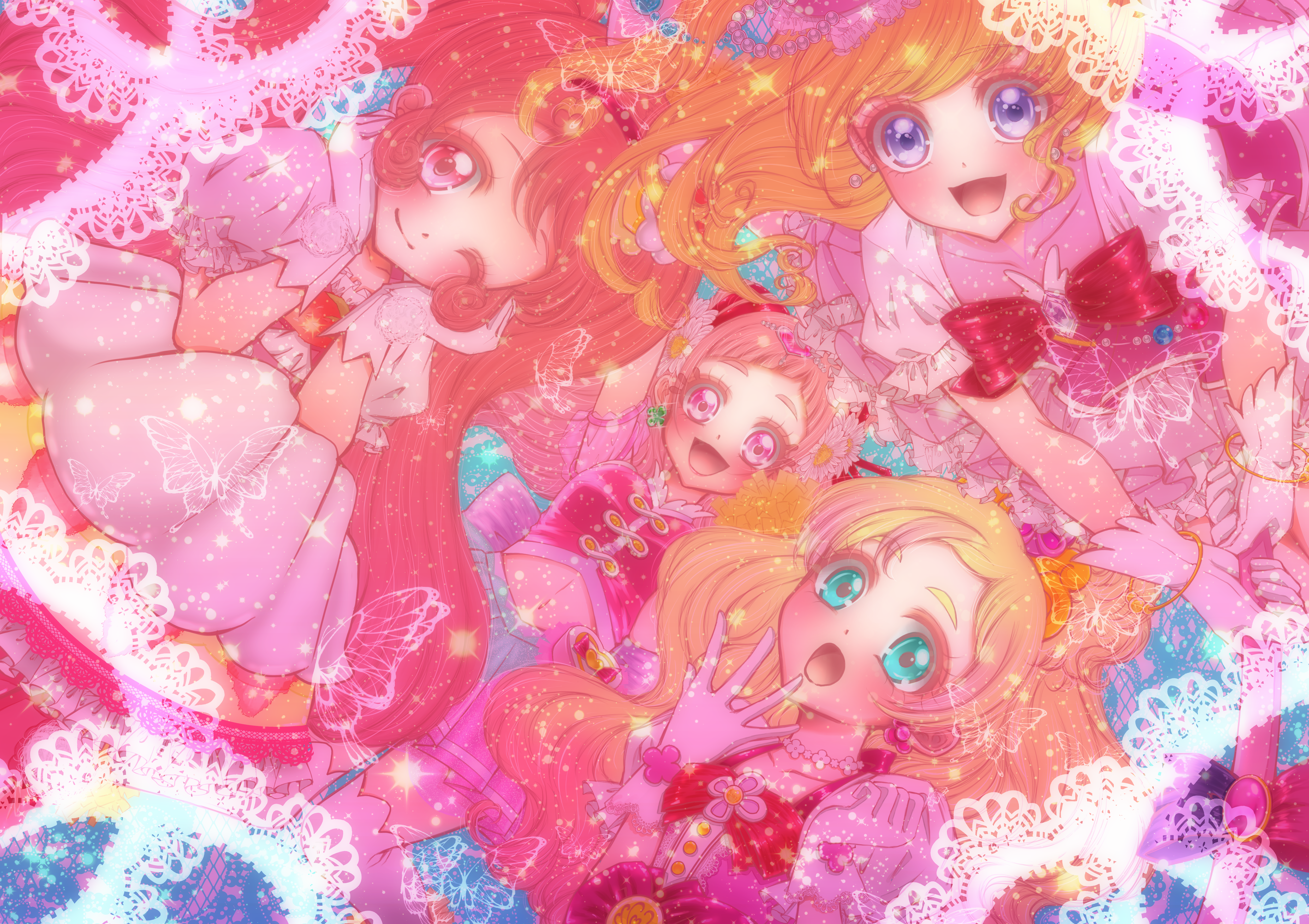 4K HUGtto! Precure anime girls HD Wallpaper