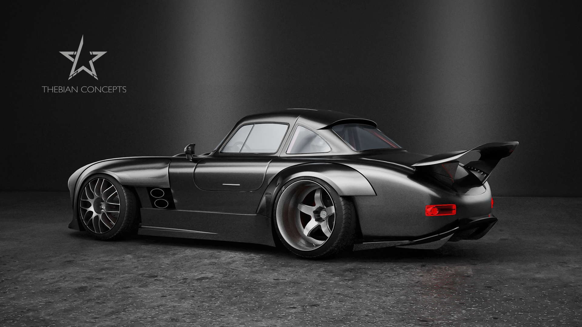 Modified Mercedes 300SL Outlaw with a large rear spoiler HD Wallpaper