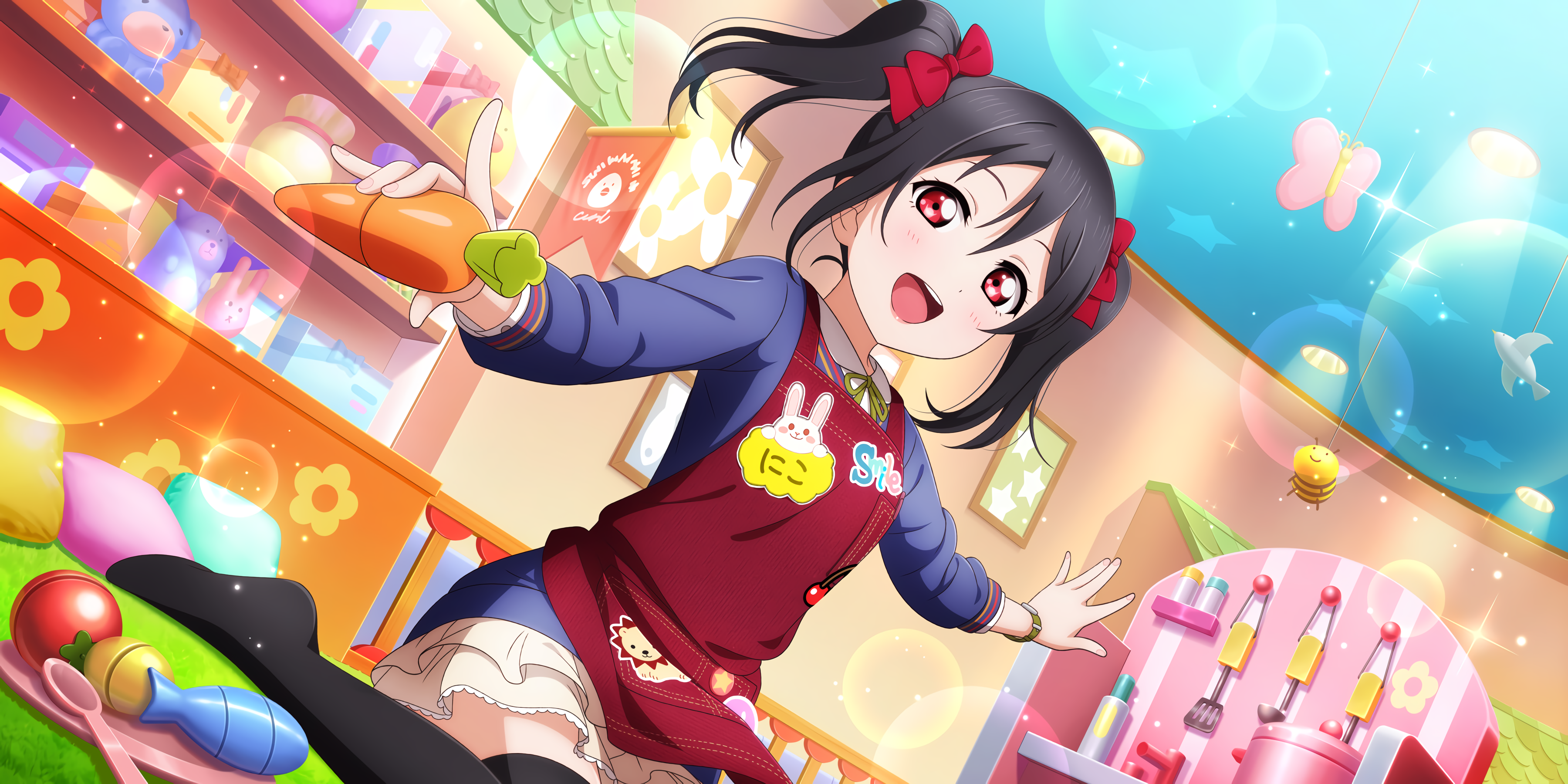 Yazawa Nico from Love Live! Series holding a carrot HD Wallpaper