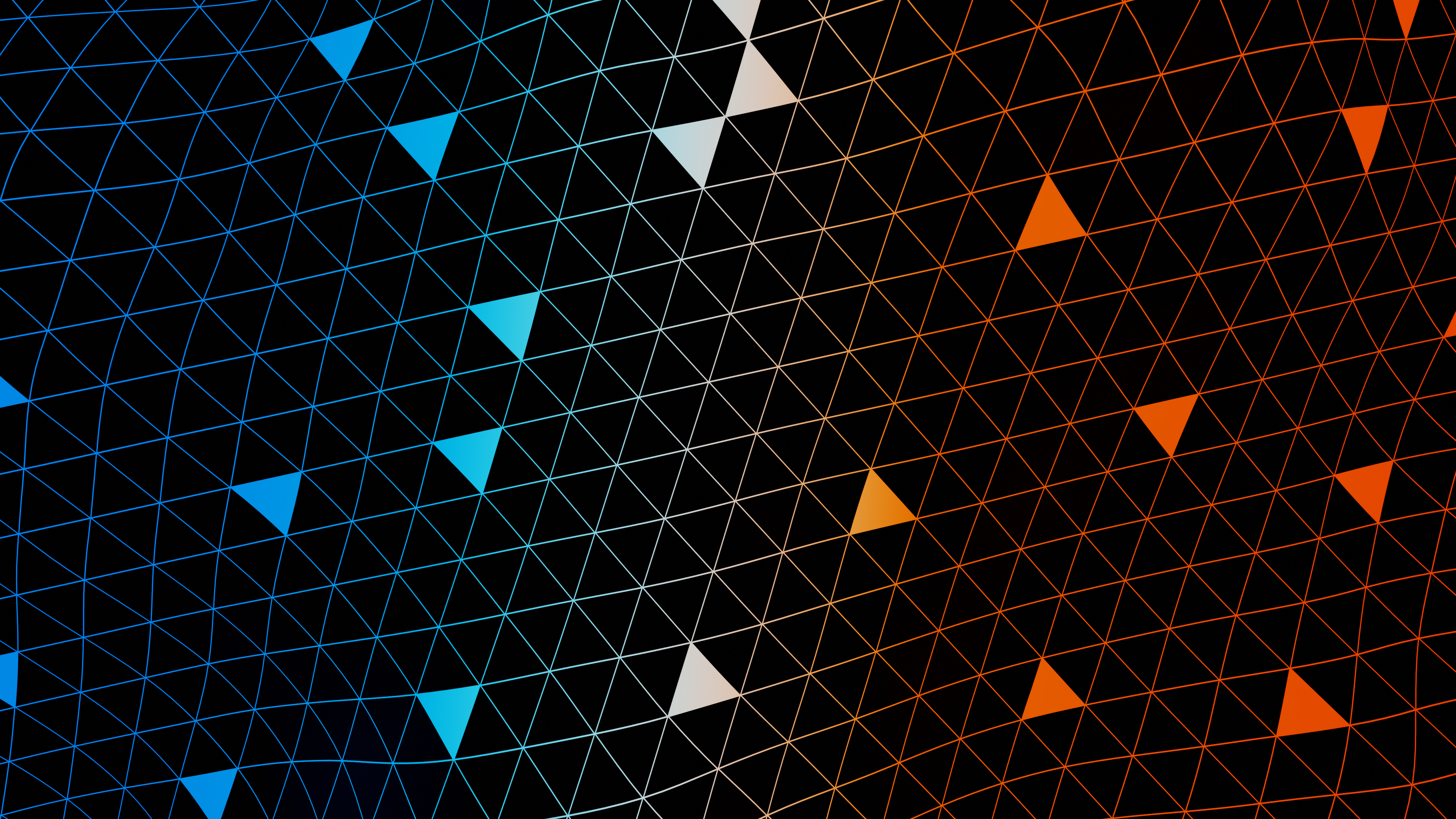 Abstract geometric pattern with blue and orange triangles HD Wallpaper