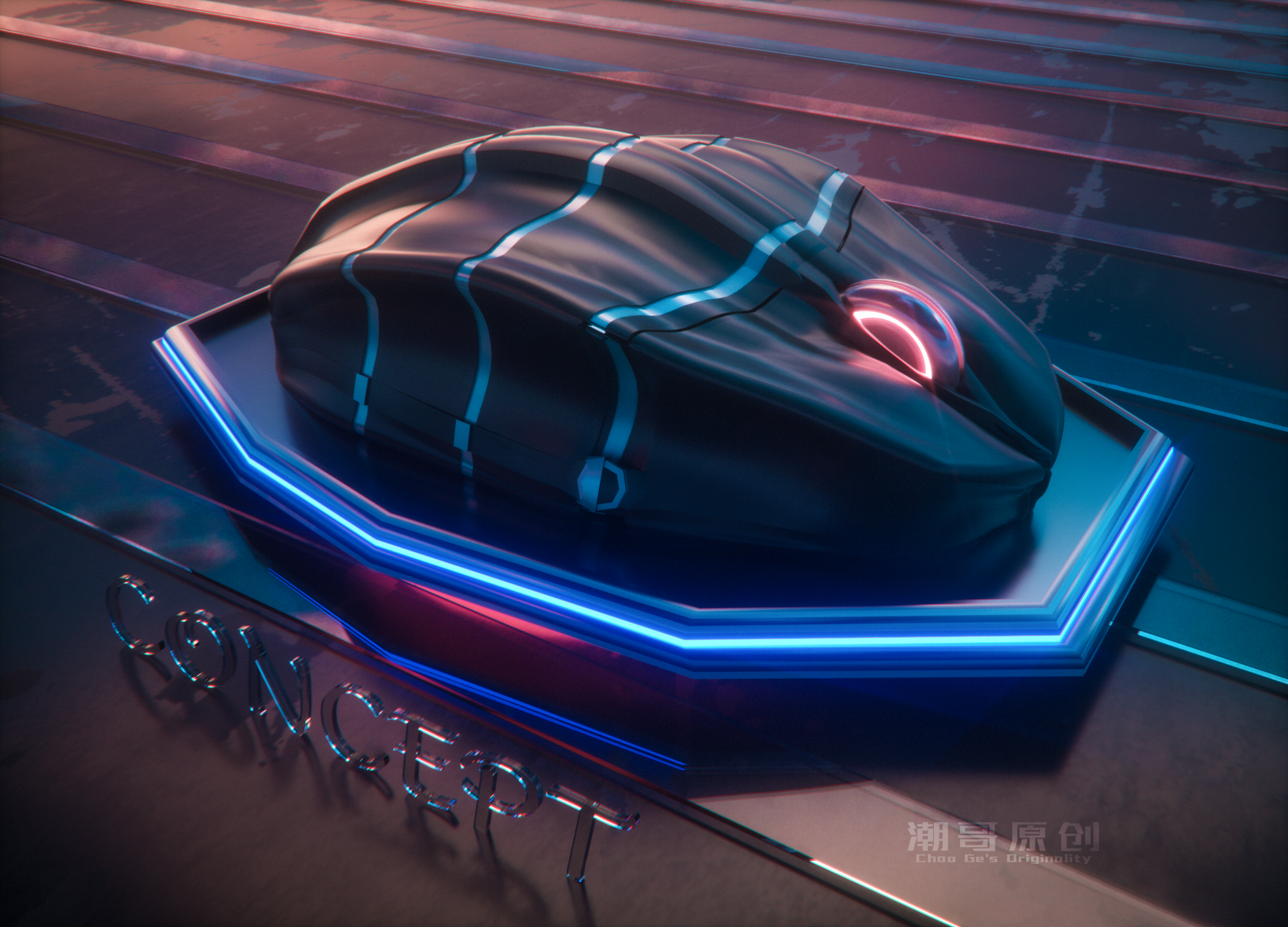 Futuristic computer mouse concept art HD Wallpaper