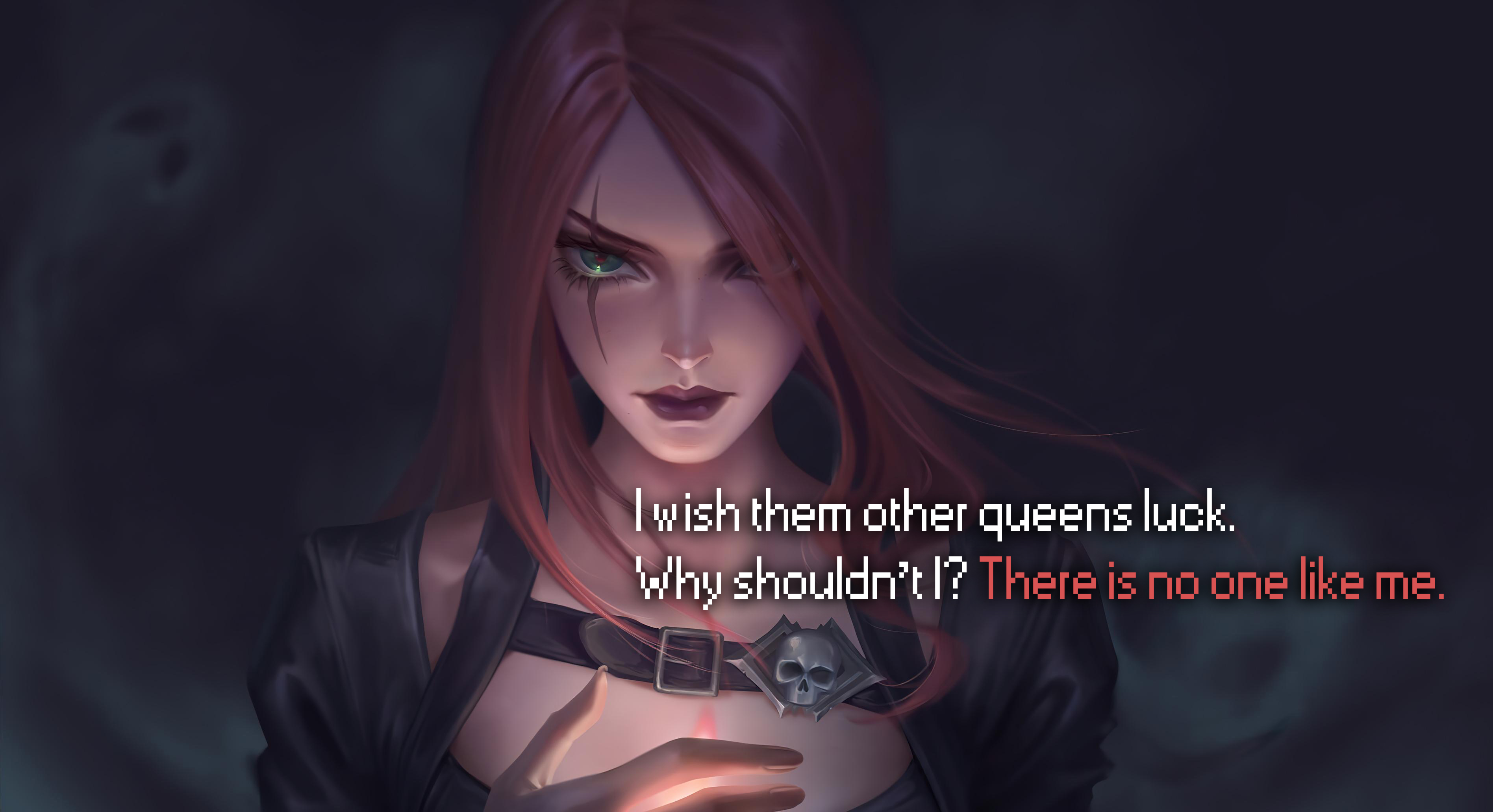 Katarina from League of Legends with quote HD Wallpaper