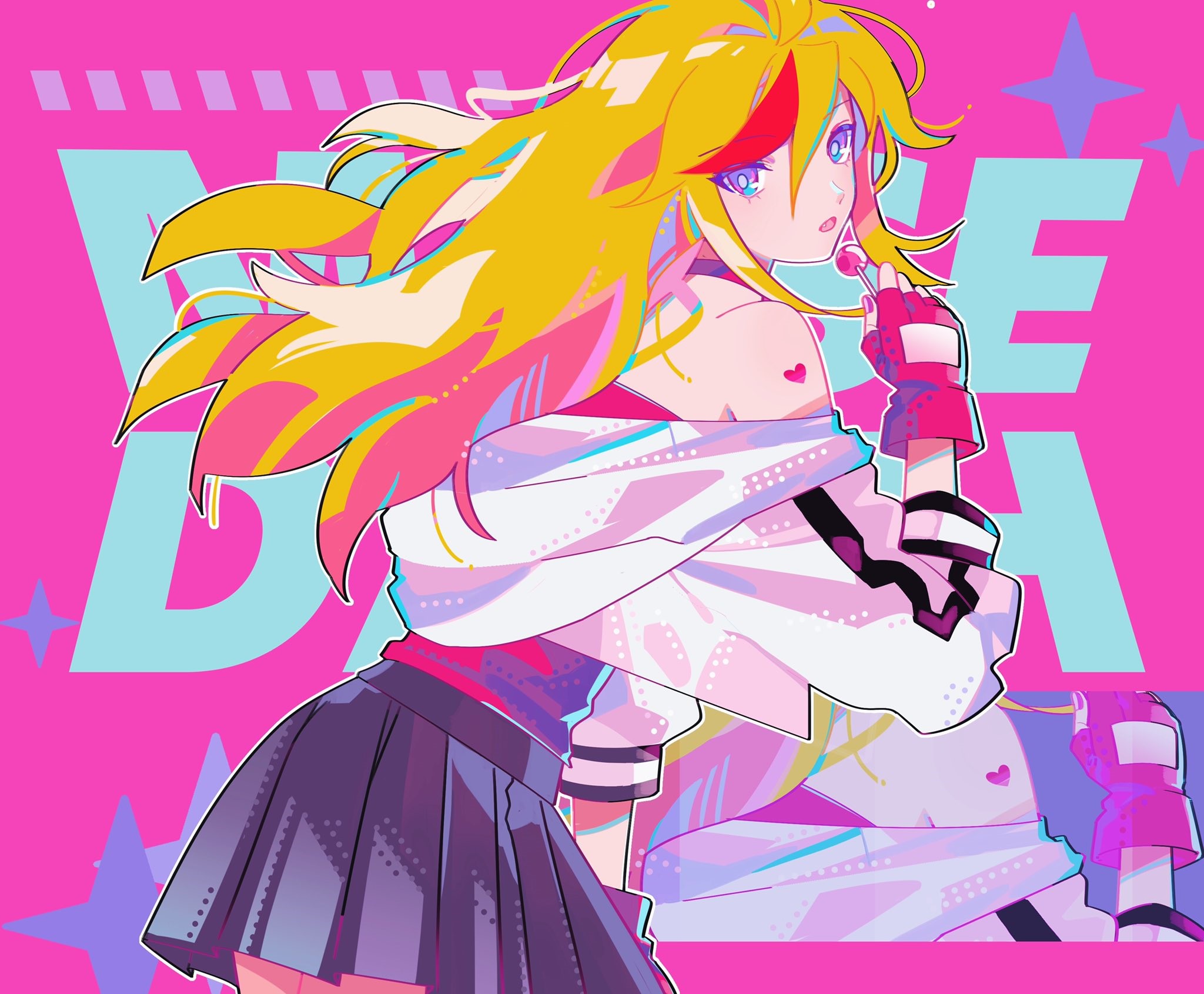 Rin from Muse Dash eating a lollipop HD Wallpaper