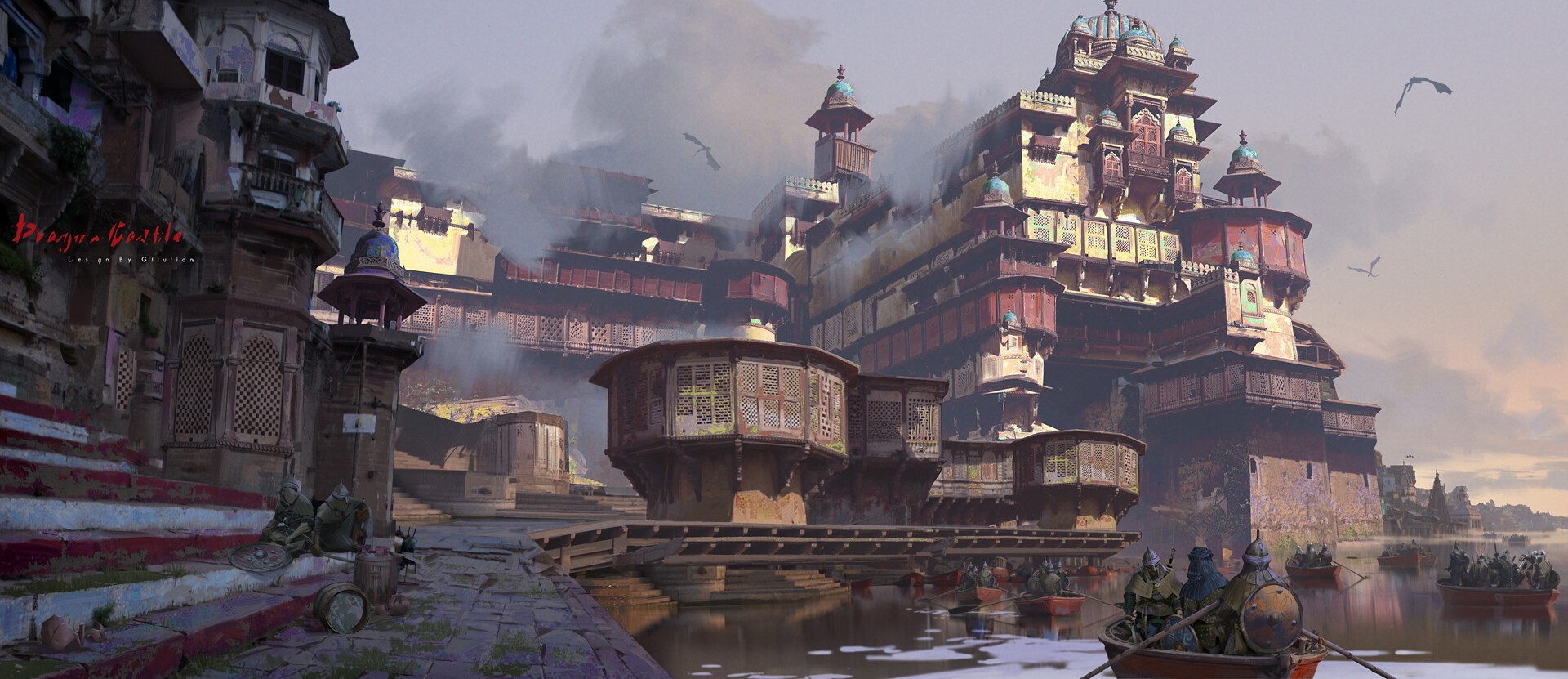 Digital artwork of a castle by G liulian HD Wallpaper