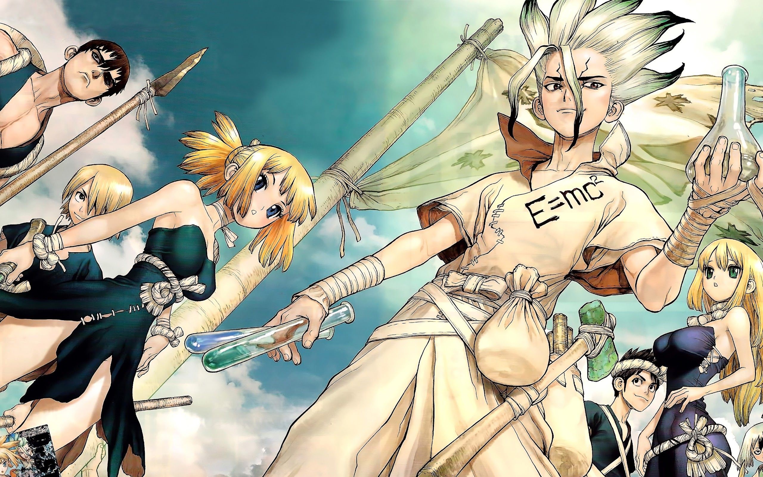 Senkuu Ishigami and friends from Dr. Stone HD Wallpaper