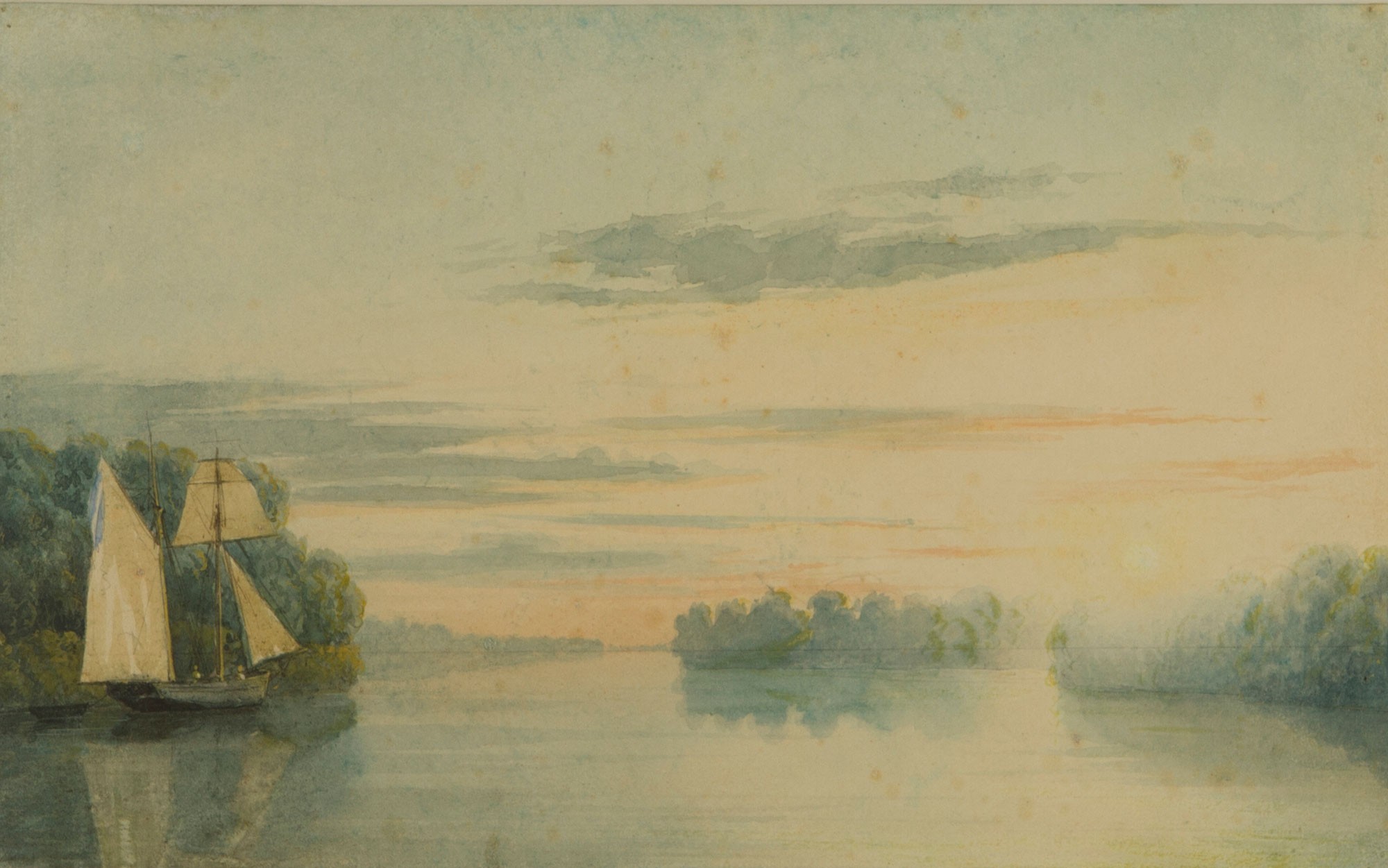 Prilidiano Pueyrredón painting of a sailboat on water HD Wallpaper