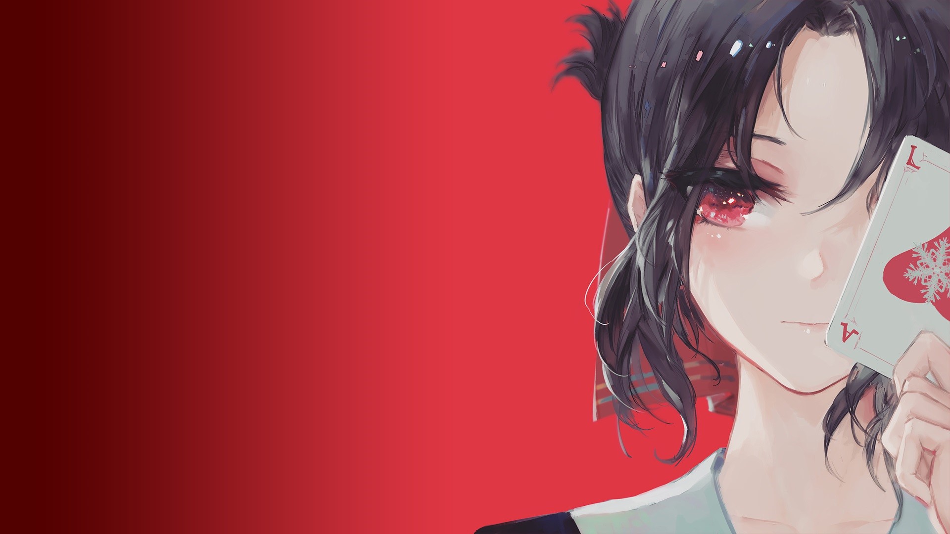 Kaguya Shinomiya from Kaguya-Sama: Love is War holding a card HD Wallpaper