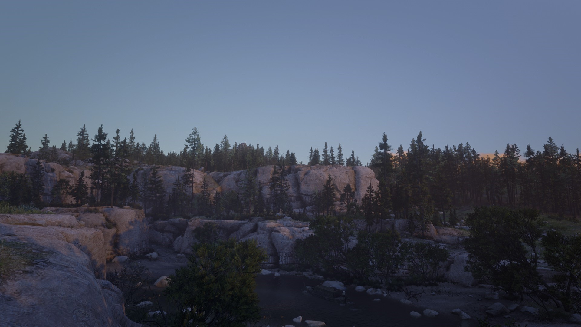 Red Dead Redemption 2 rocky landscape with trees HD Wallpaper