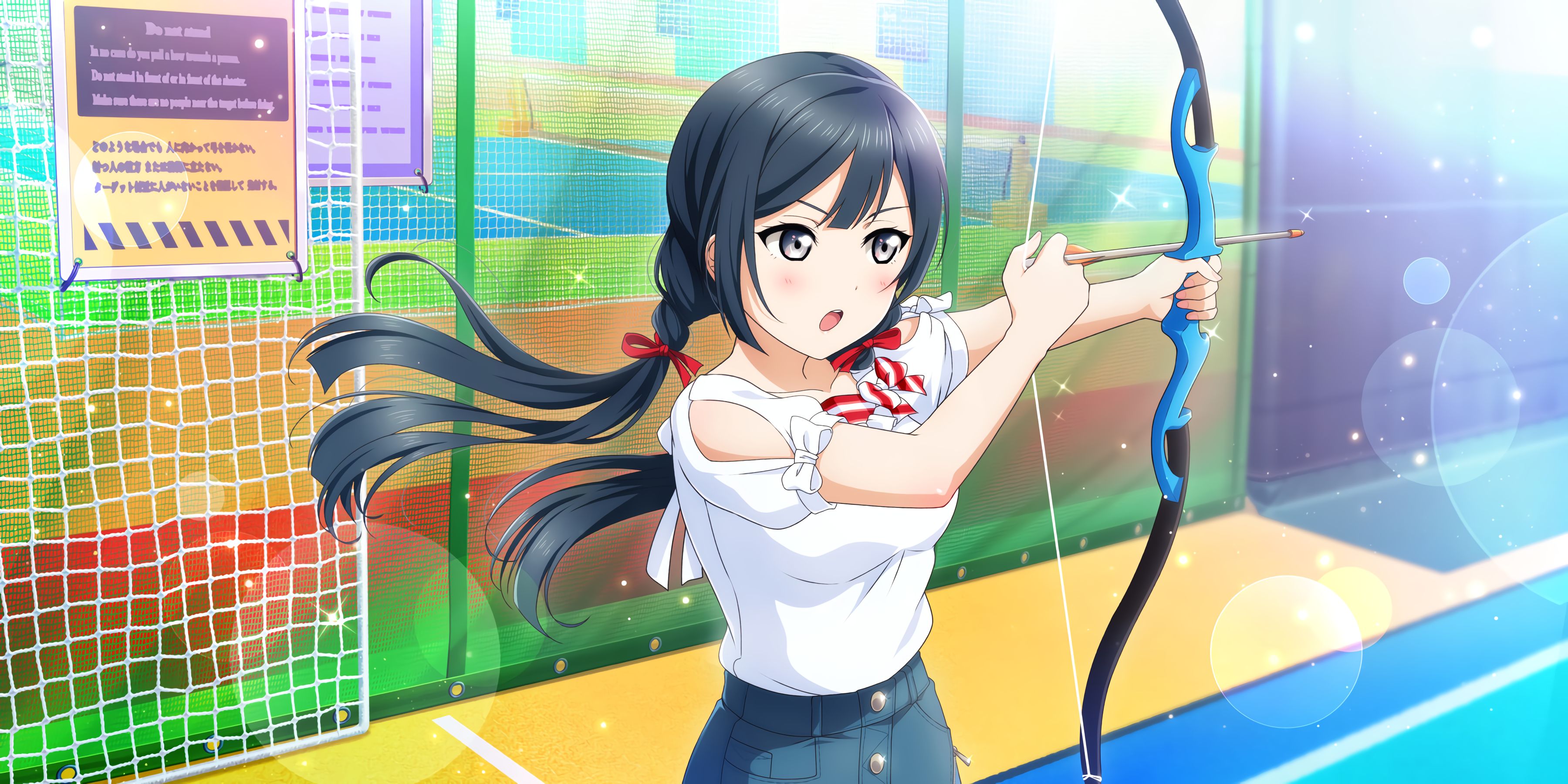 Yuki Setsuna from Love Live! Series practicing archery HD Wallpaper