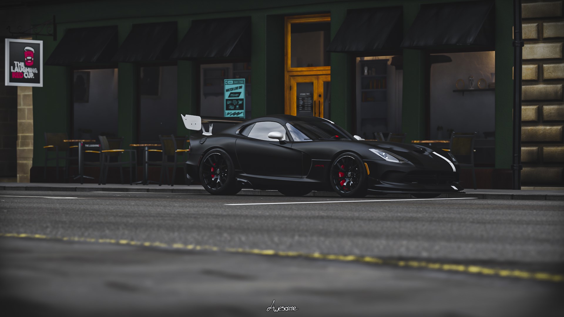 Black Dodge Viper ACR in Forza Horizon 4 HD Wallpaper